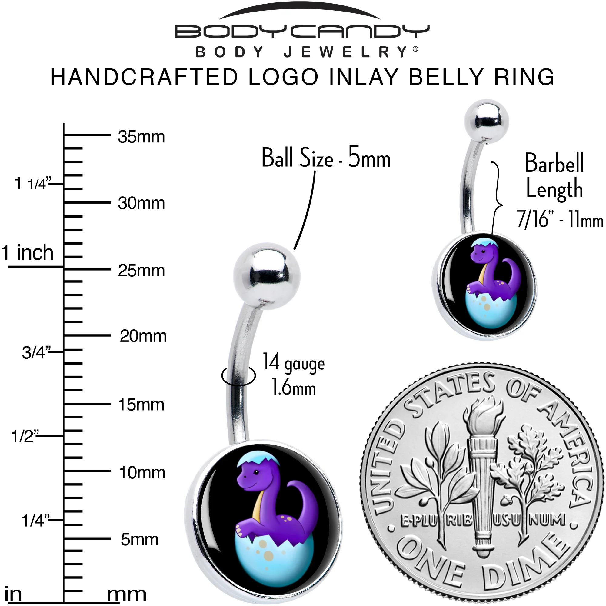 Baby Dinosaur Belly Ring by Onyx O - Image 6