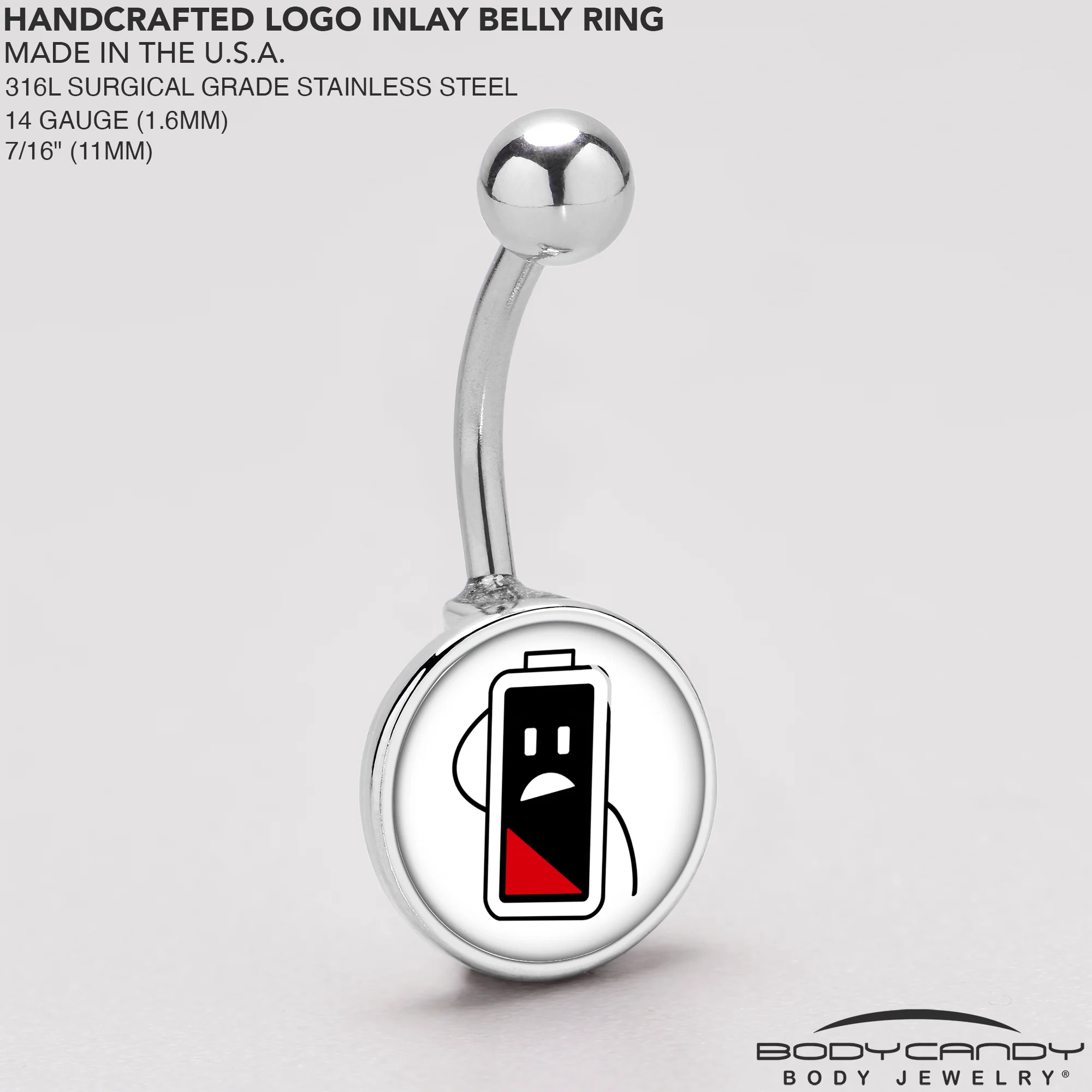 Battery Empty Belly Ring by Onyx O - Image 5
