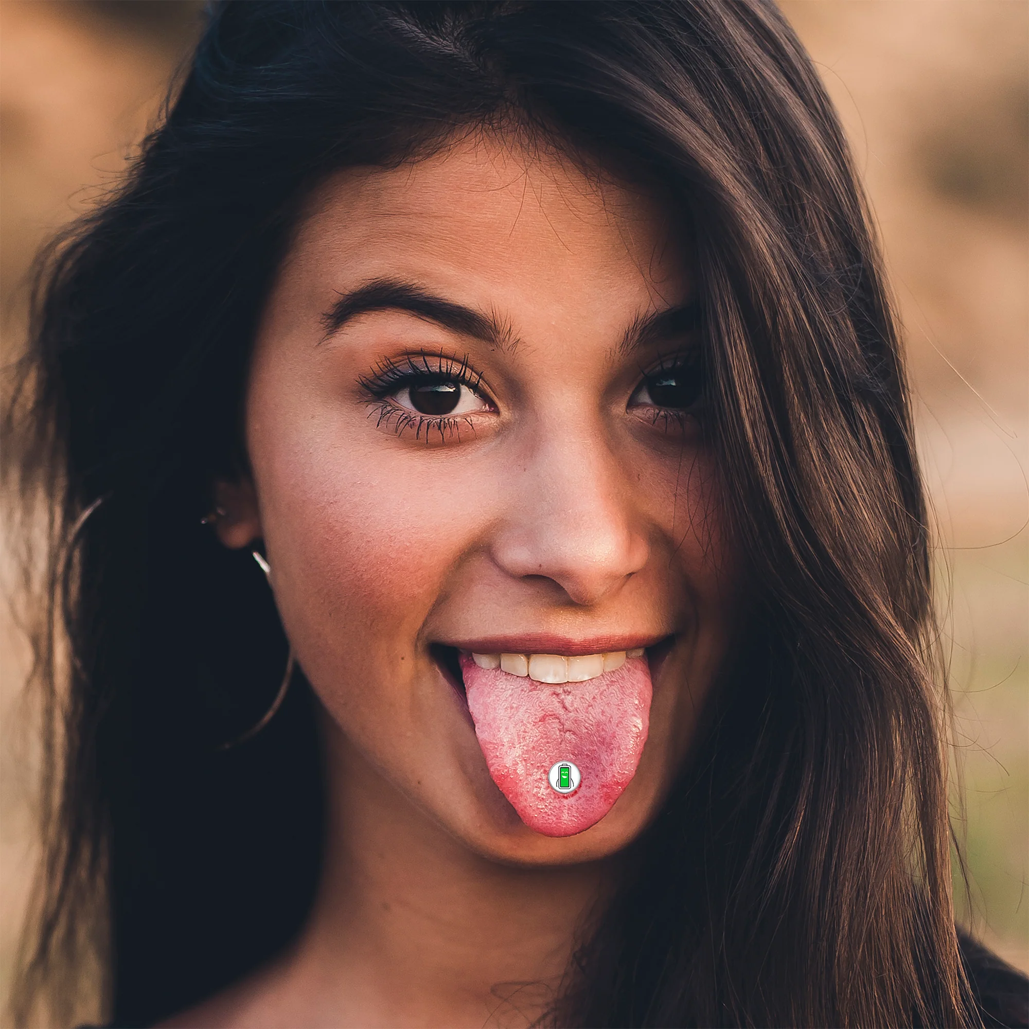 Battery Full Barbell Tongue Ring by Onyx O - Image 3