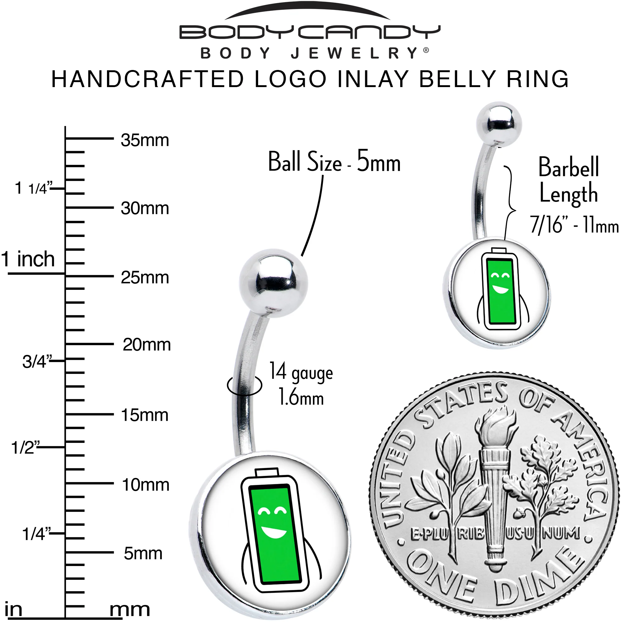 Battery Full Belly Ring by Onyx O - Image 6
