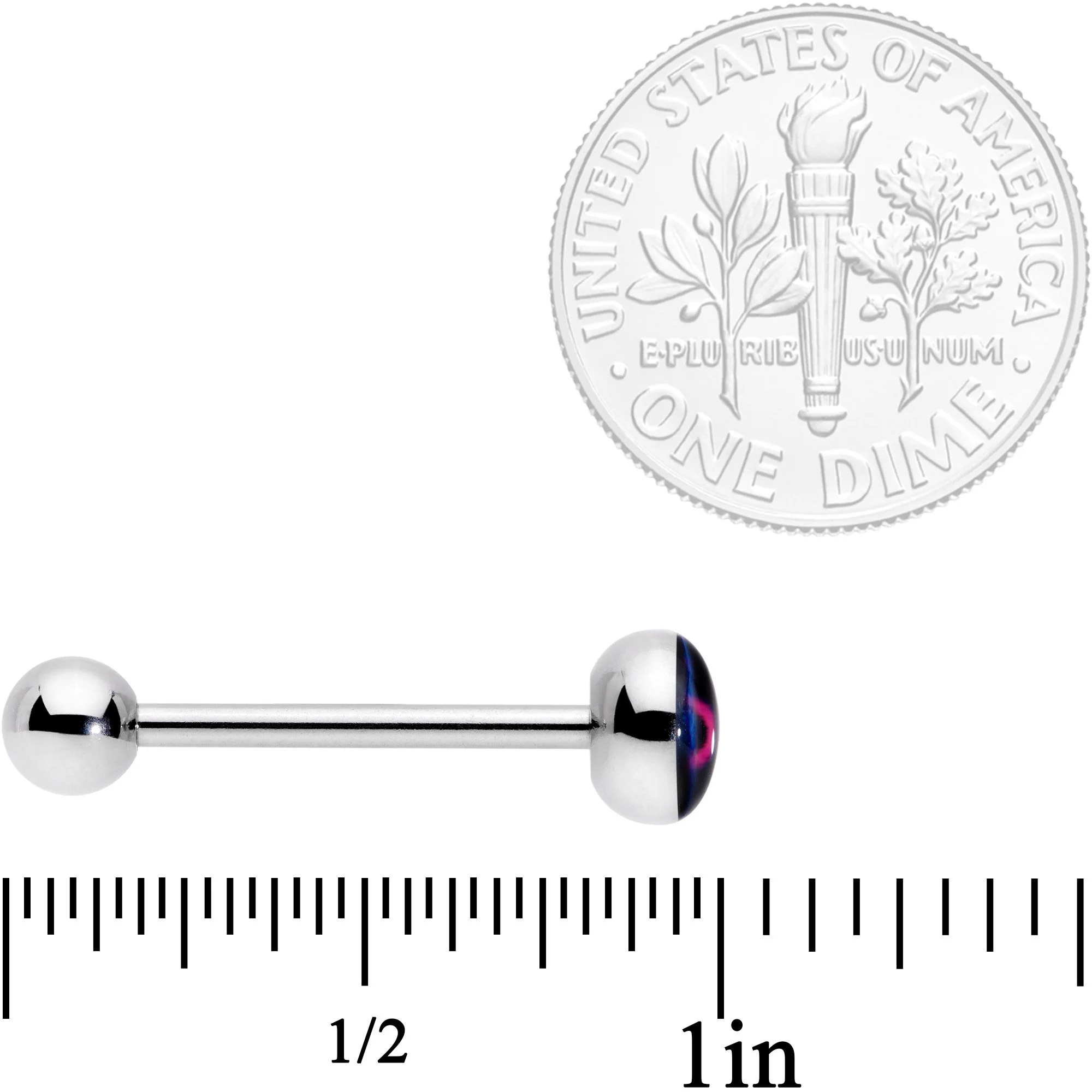 Bisexual Pride Flag Barbell Tongue Ring - Image 4