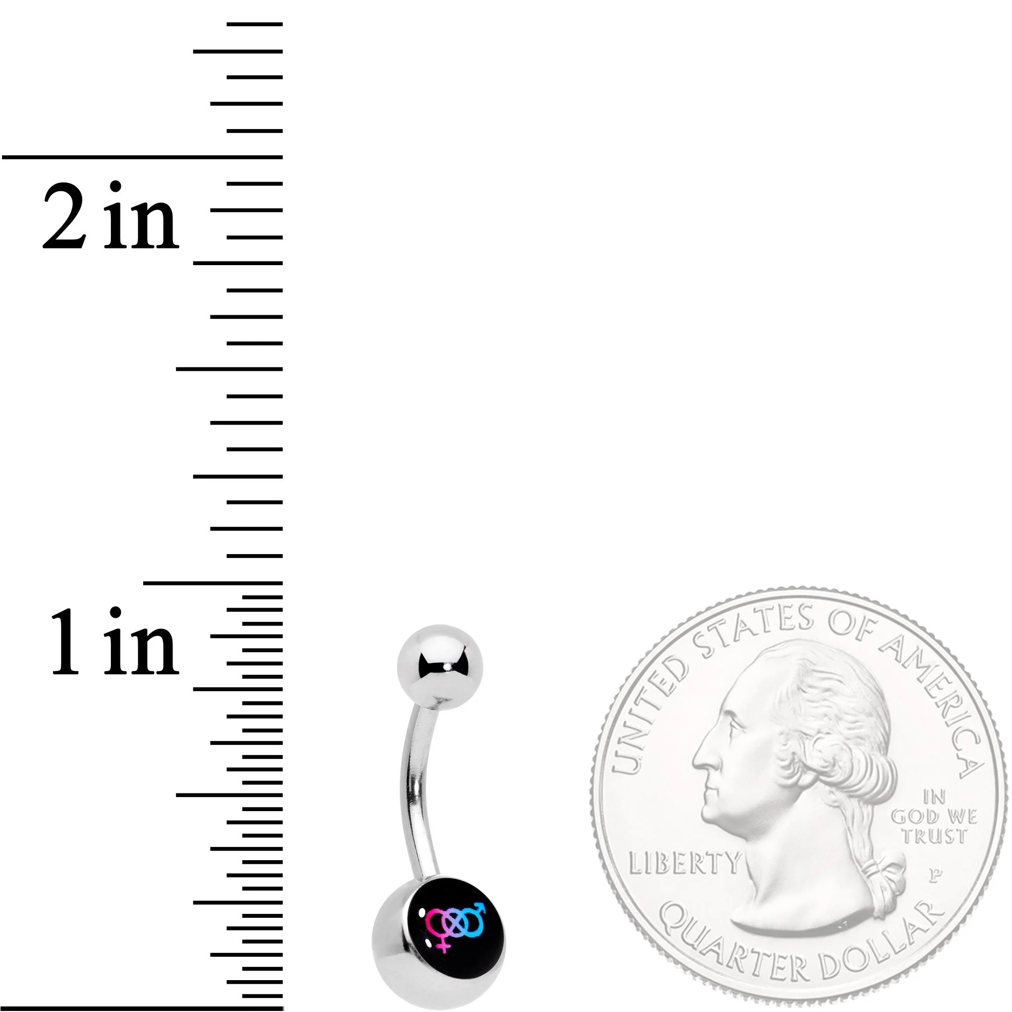 Bisexual Pride Flag Belly Ring - Image 2