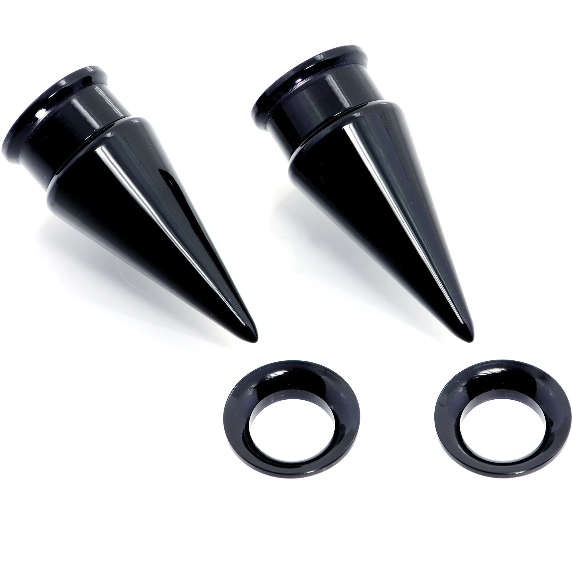 Black 2 in 1 Interchangeable Screw Fit Plug and Taper Set - Image 13