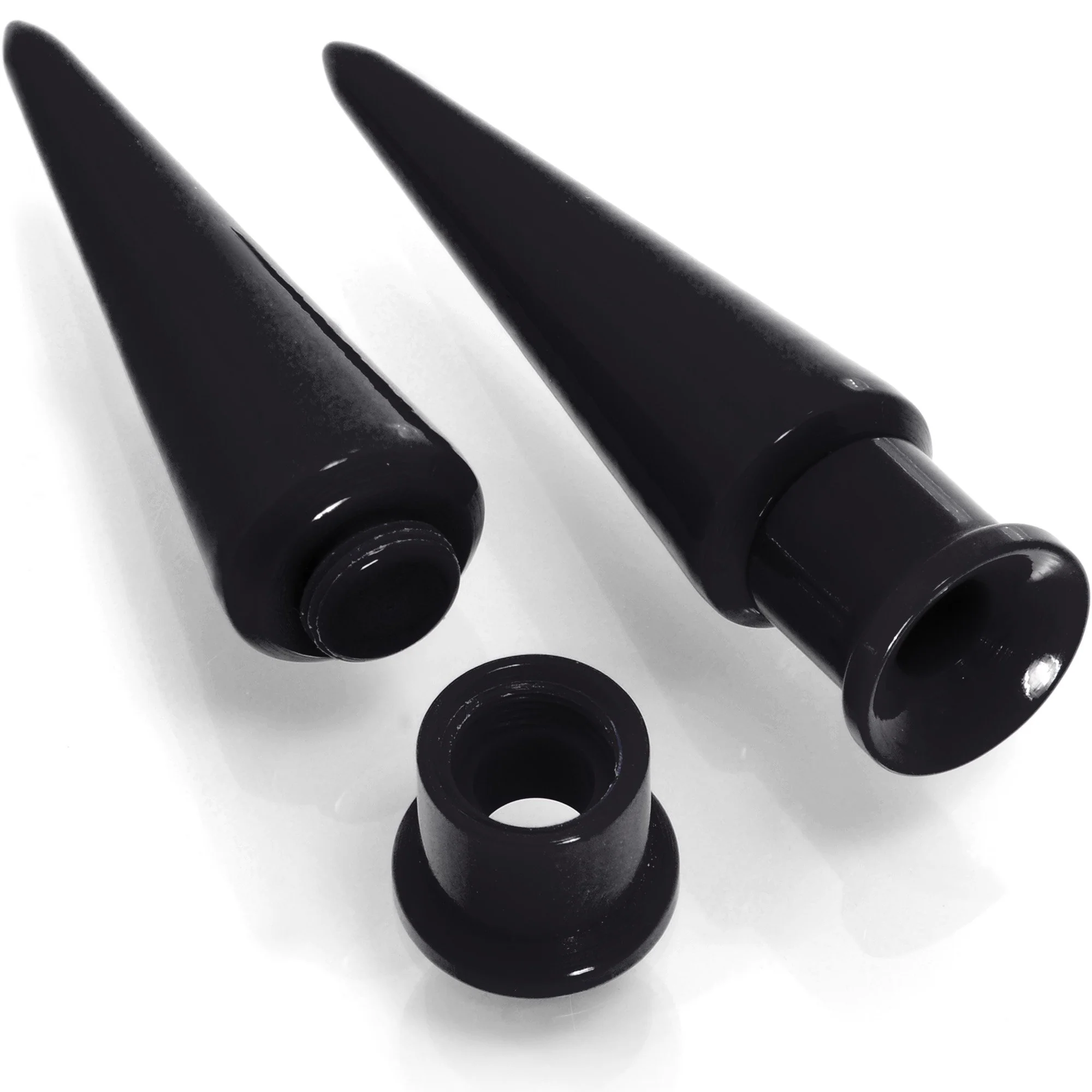 Black 2 in 1 Interchangeable Screw Fit Plug and Taper Set - Image 2