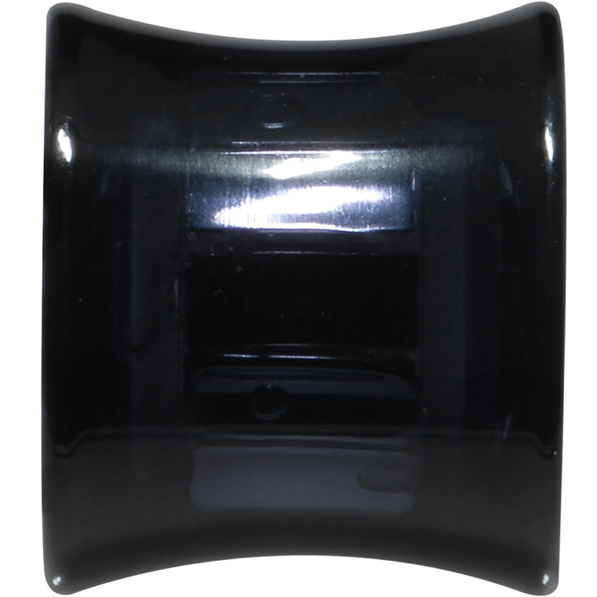 Black Acrylic Blue and Clear Gem Inlay Saddle Tunnel Plug 0G to 1 Inch - Image 3