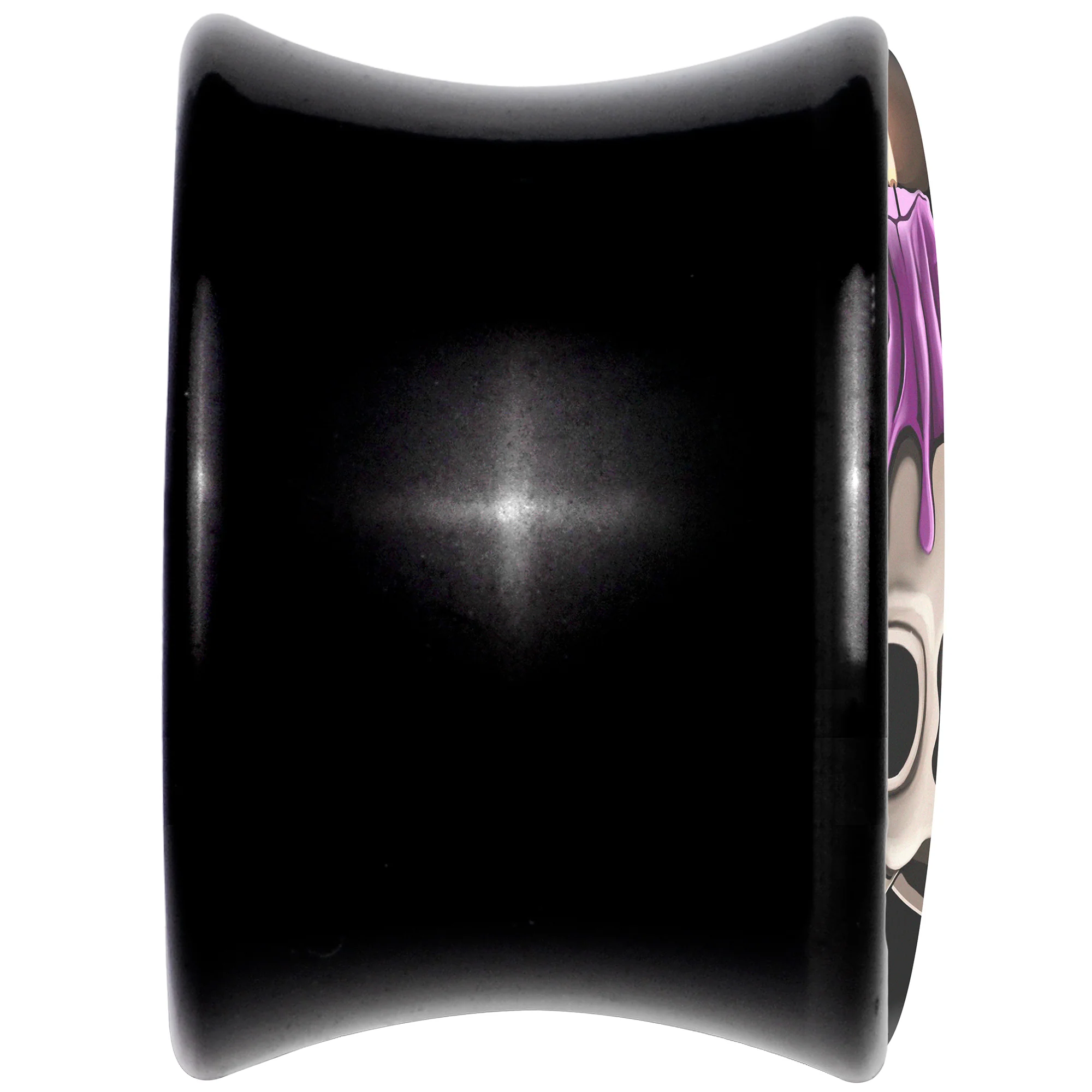 Black Acrylic Burning Skull Candle Double Flare Plug Set by Onyx O - Image 5