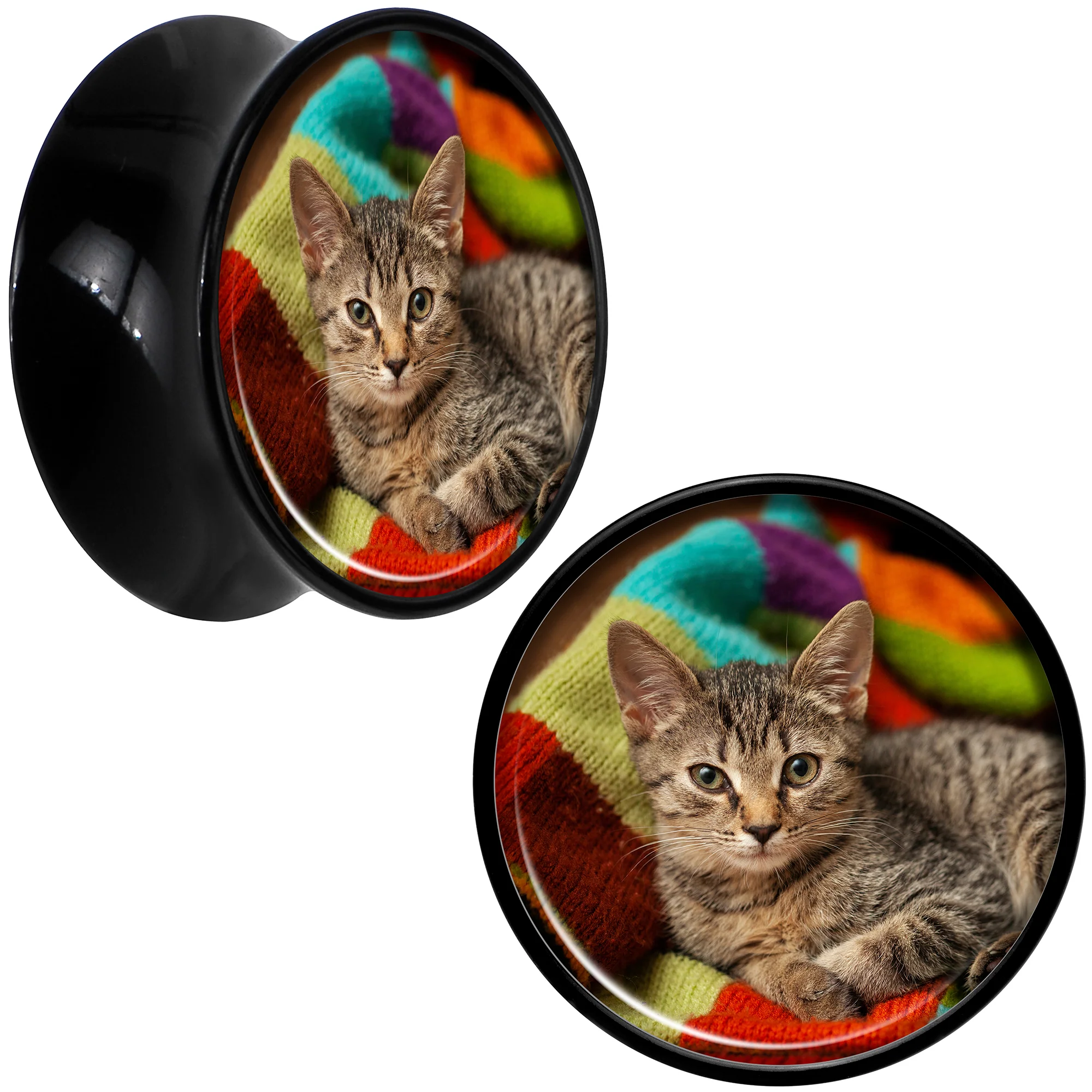 Black Acrylic Custom Photo Saddle Plug - buy 2 for a pair - Image 17