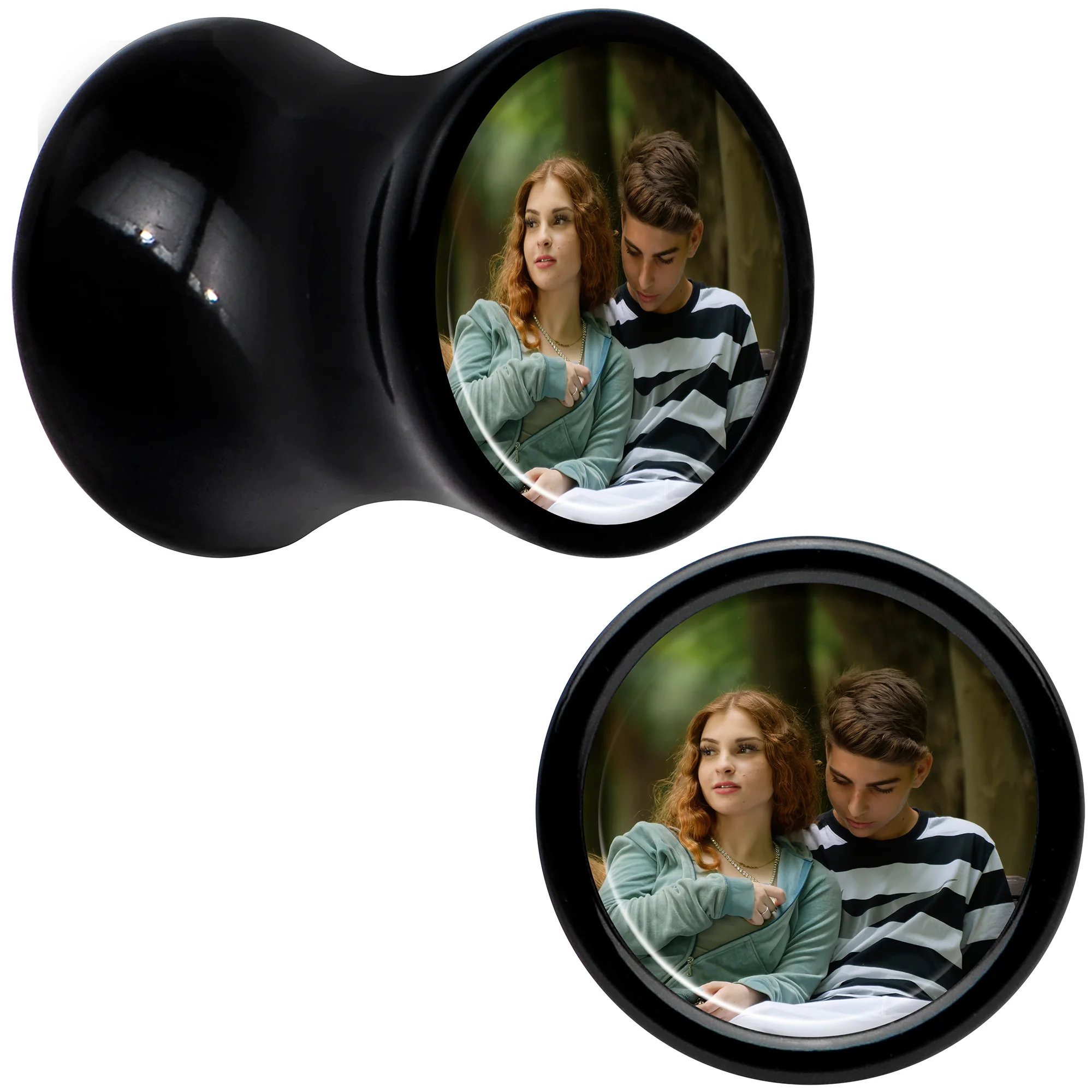 Black Acrylic Custom Photo Saddle Plug - buy 2 for a pair - Image 20