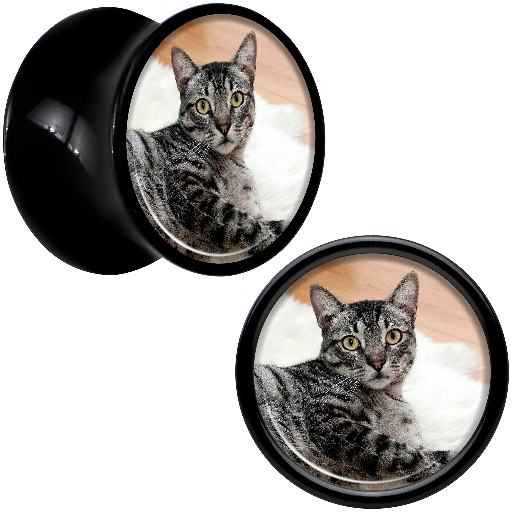 Black Acrylic Custom Photo Saddle Plug - buy 2 for a pair - Image 22