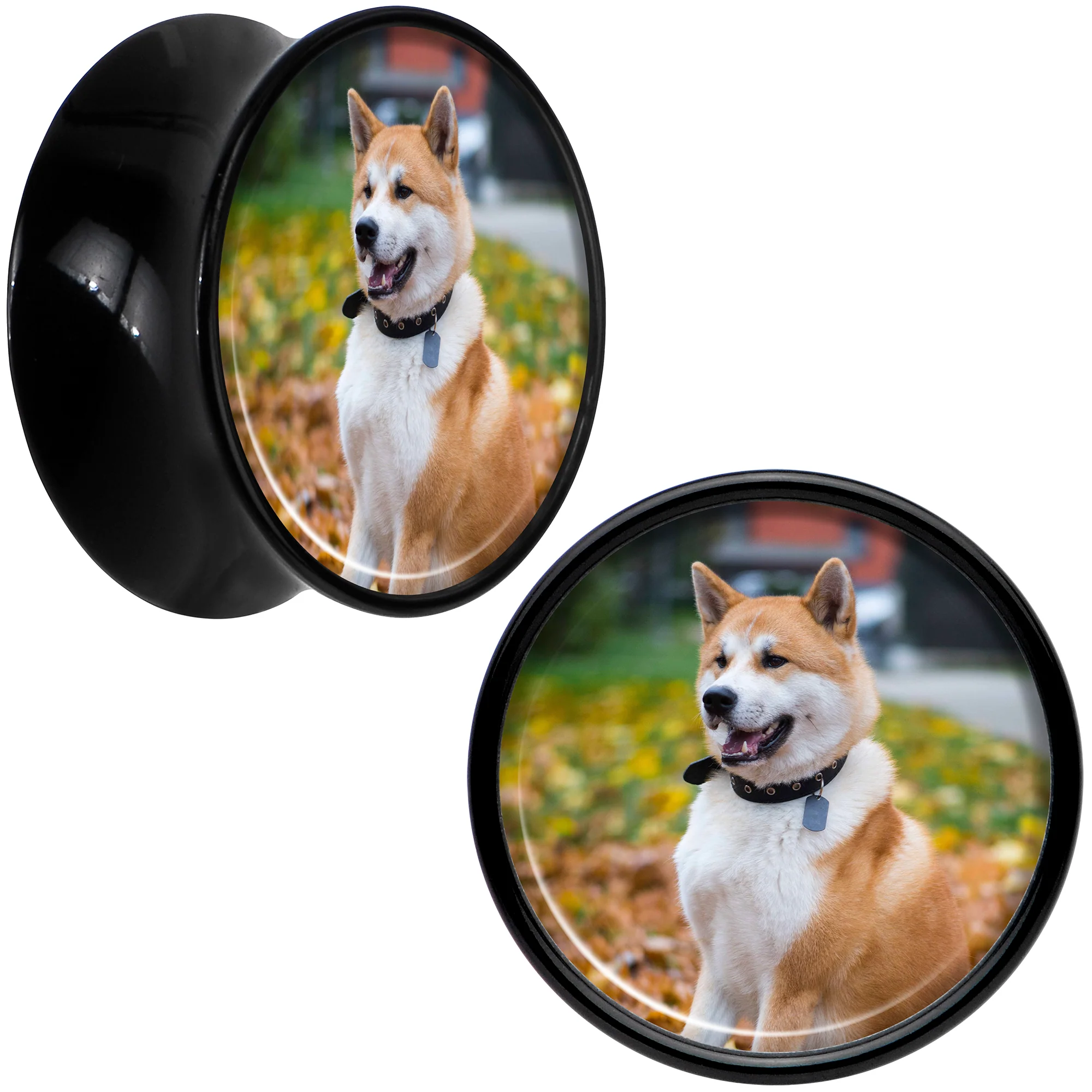 Black Acrylic Custom Photo Saddle Plug - buy 2 for a pair - Image 23