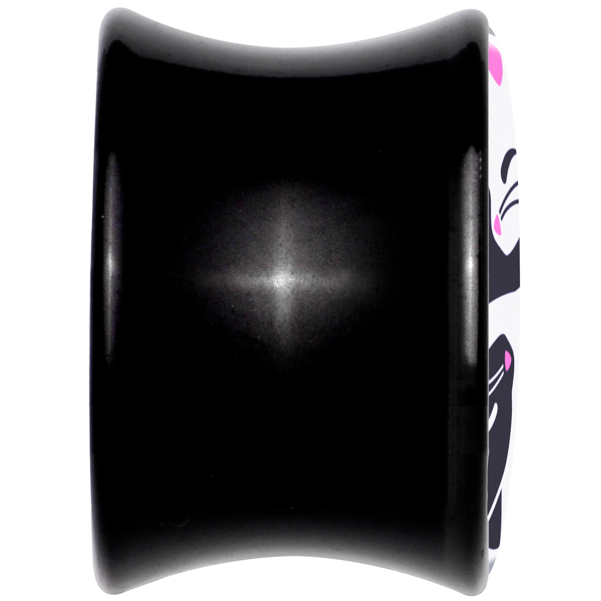 Black Acrylic Cute Kitty Cat Yin Yang Double Flare Plug Set by Onyx O - Image 5