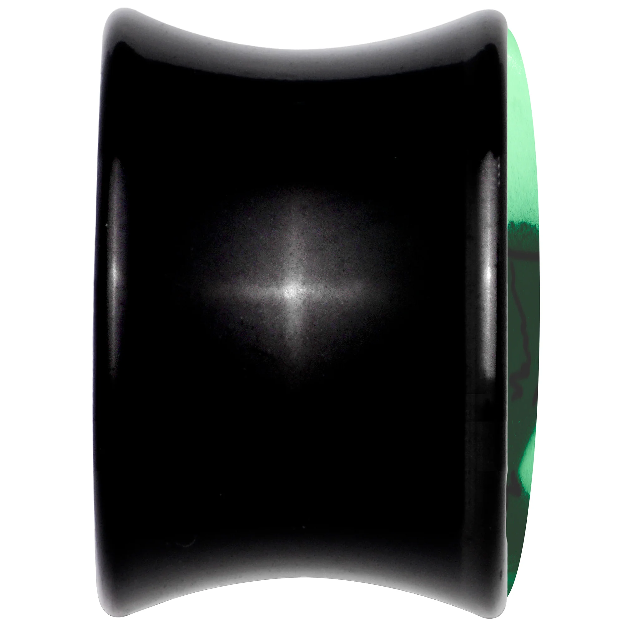 Black Acrylic Glow in the Dark Peeking Cat Double Flare Plug Set by Onyx O - Image 5
