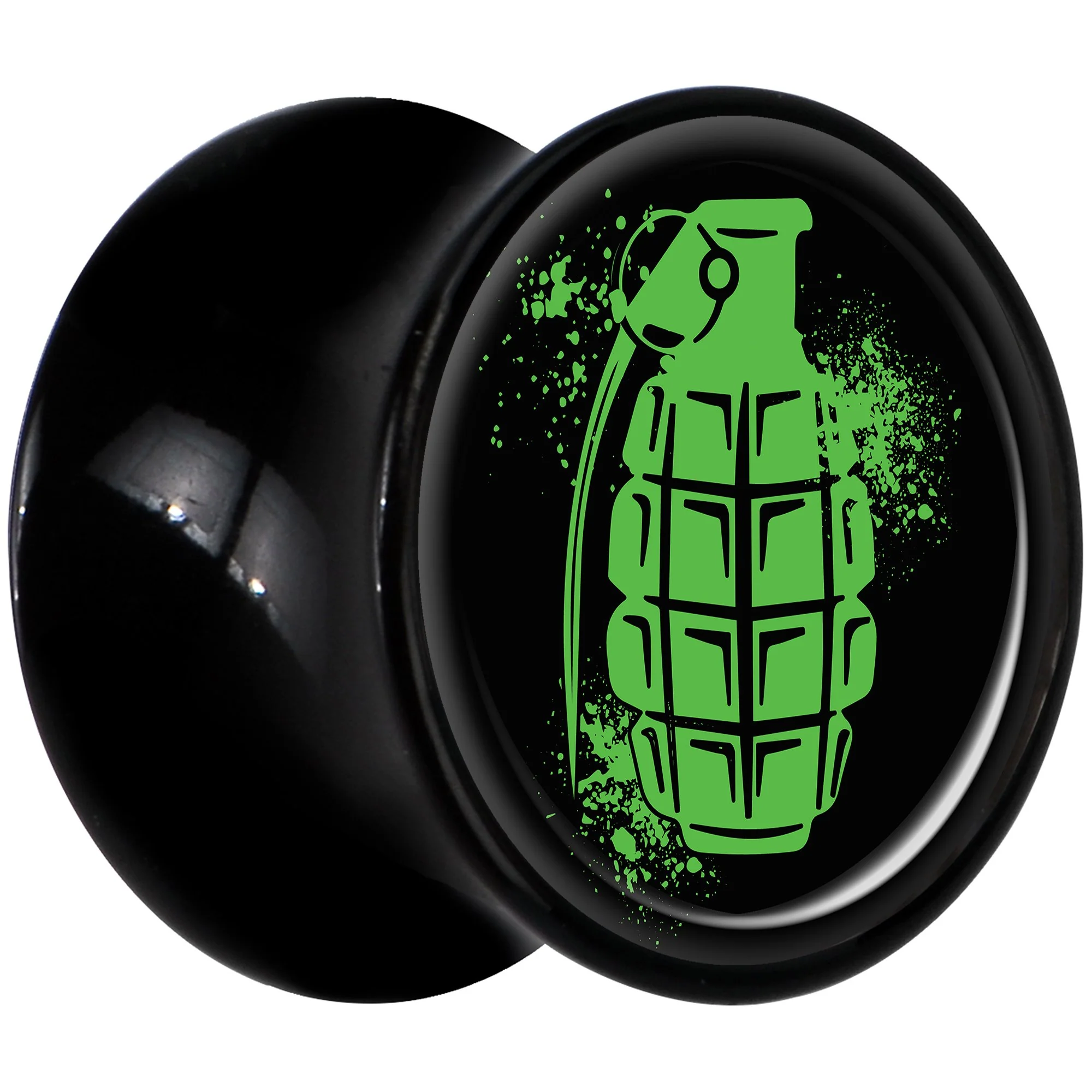 Black Acrylic Green Grenade Saddle Plug Set 1/2 - Image 2
