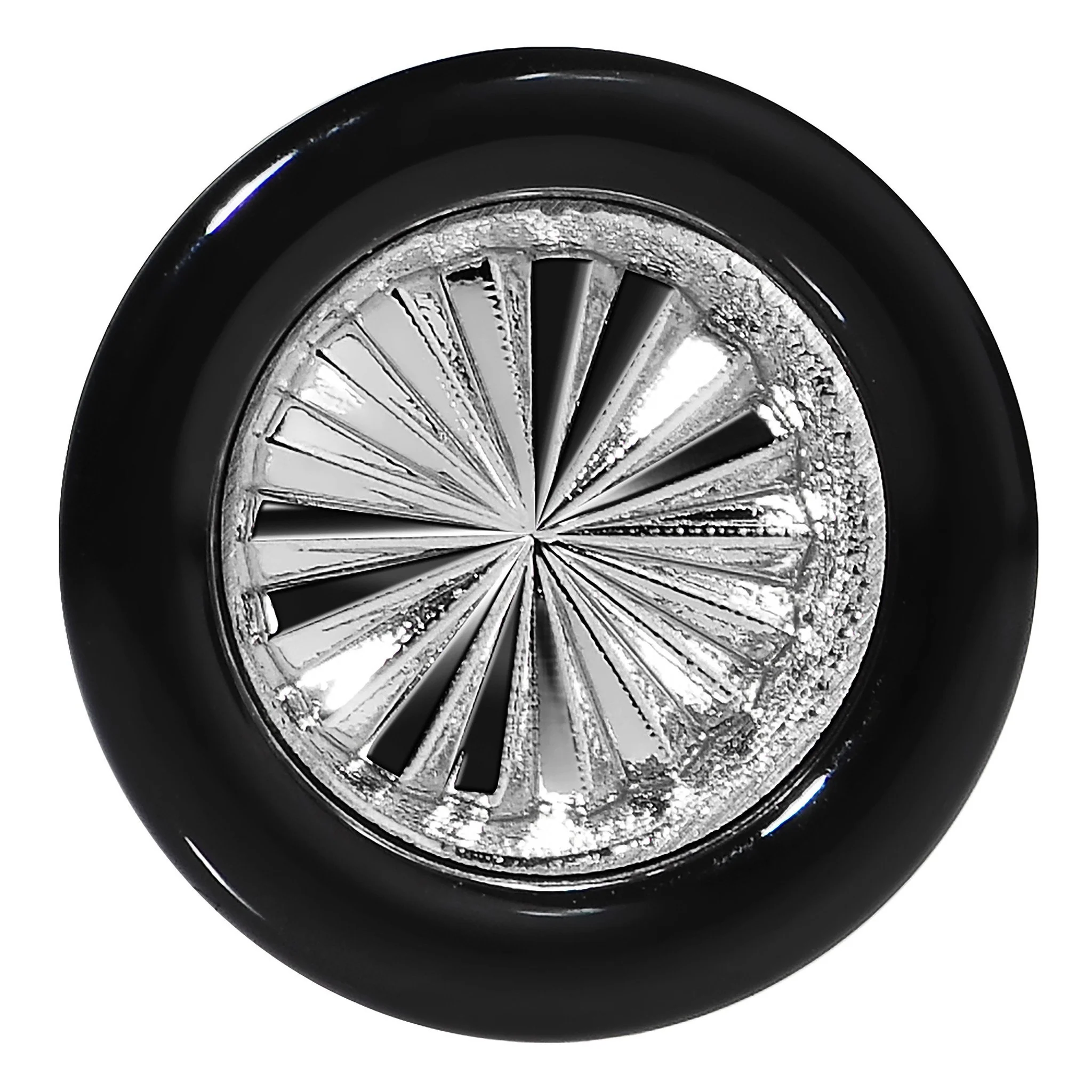 Black Acrylic Grey Flashy Tire Rim Saddle Plug 2G to 20mm - Image 2