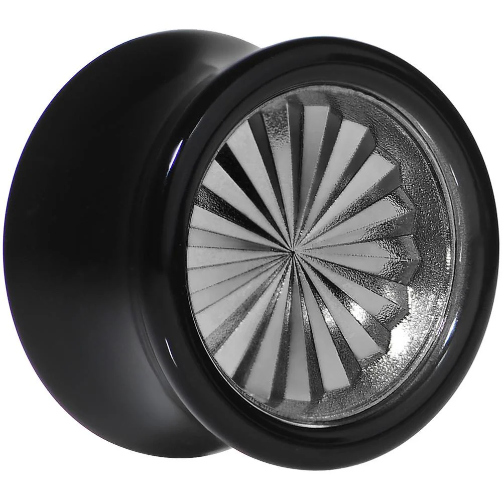 Black Acrylic Grey Flashy Tire Rim Saddle Plug 2G to 20mm - Image 6