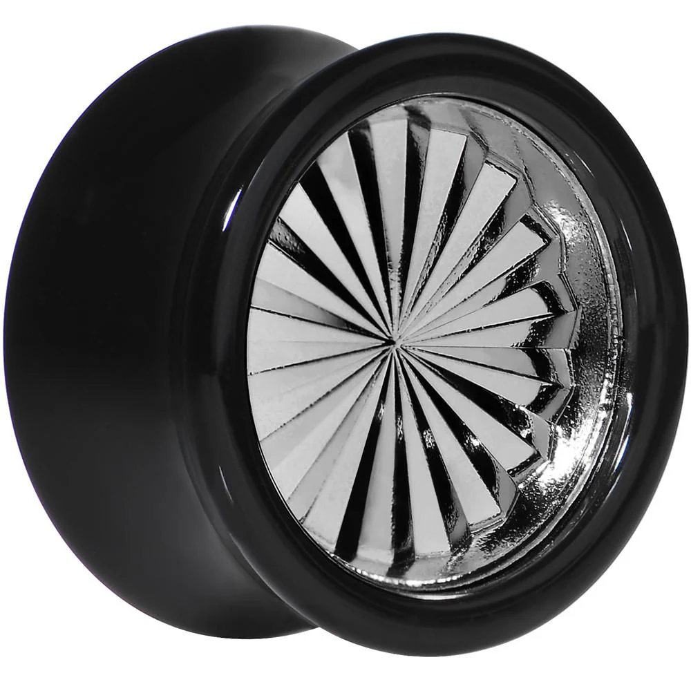 Black Acrylic Grey Flashy Tire Rim Saddle Plug 2G to 20mm - Image 7