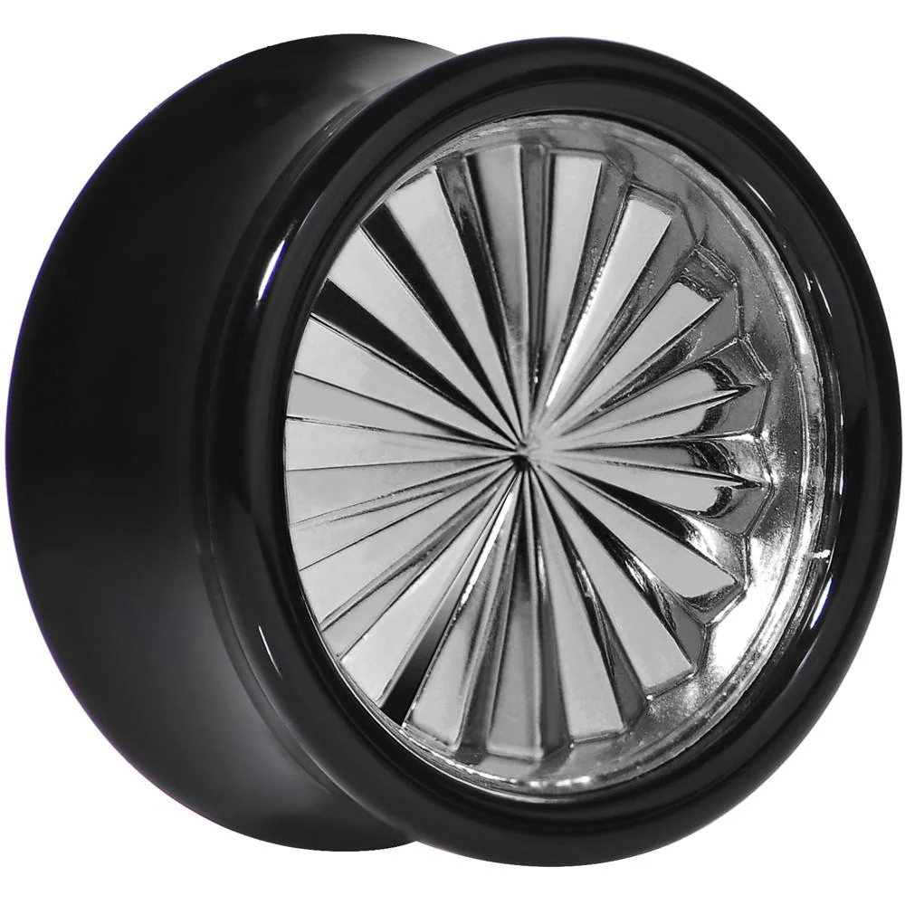Black Acrylic Grey Flashy Tire Rim Saddle Plug 2G to 20mm - Image 8