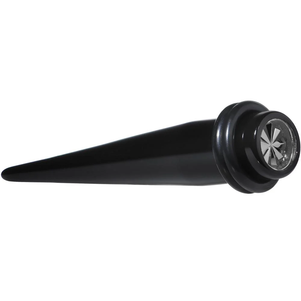 Black Acrylic Grey Flashy Tire Rim Taper 2G to 20mm - Image 3