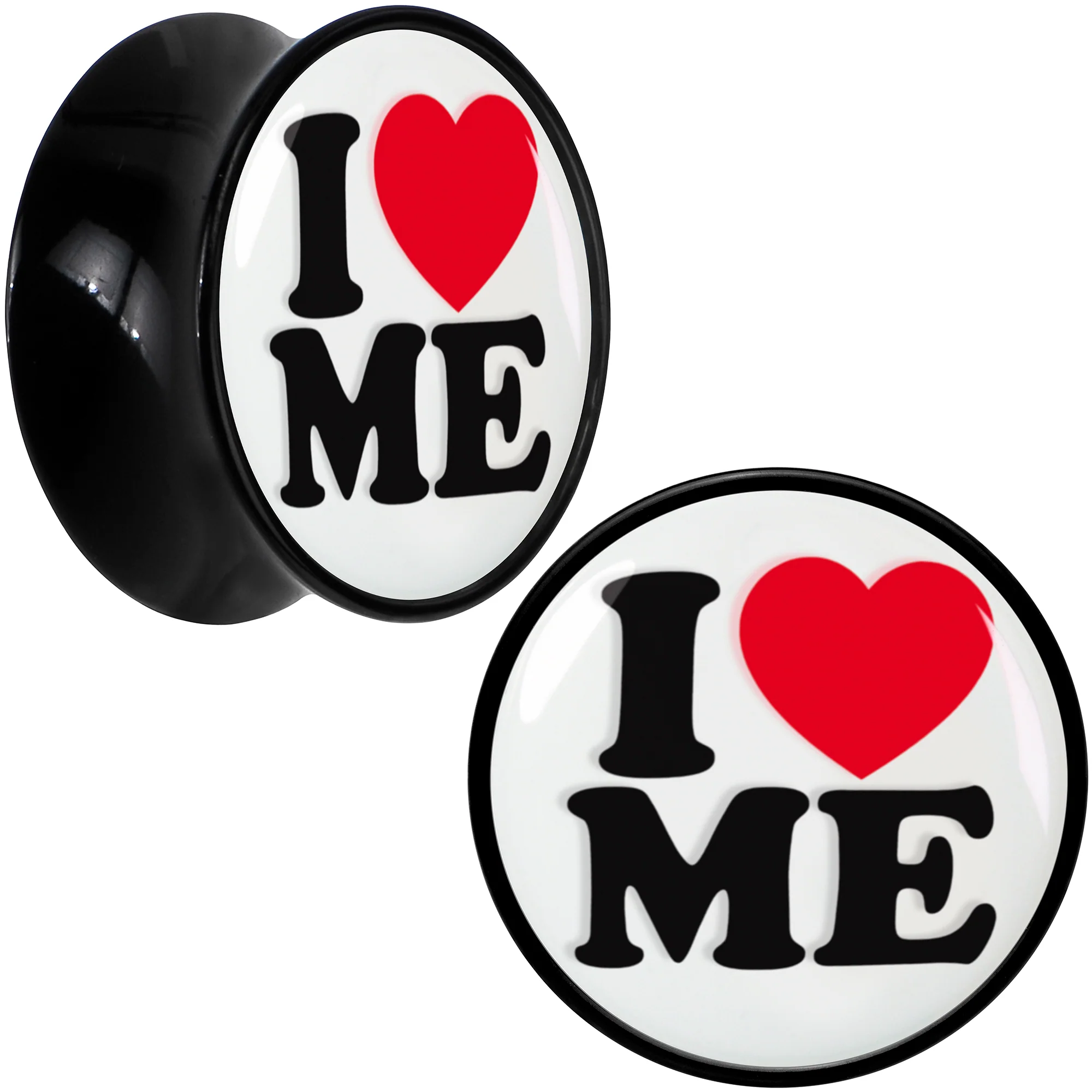 Black Acrylic I Love Me Double Flare Plug Set by Onyx O - Image 11