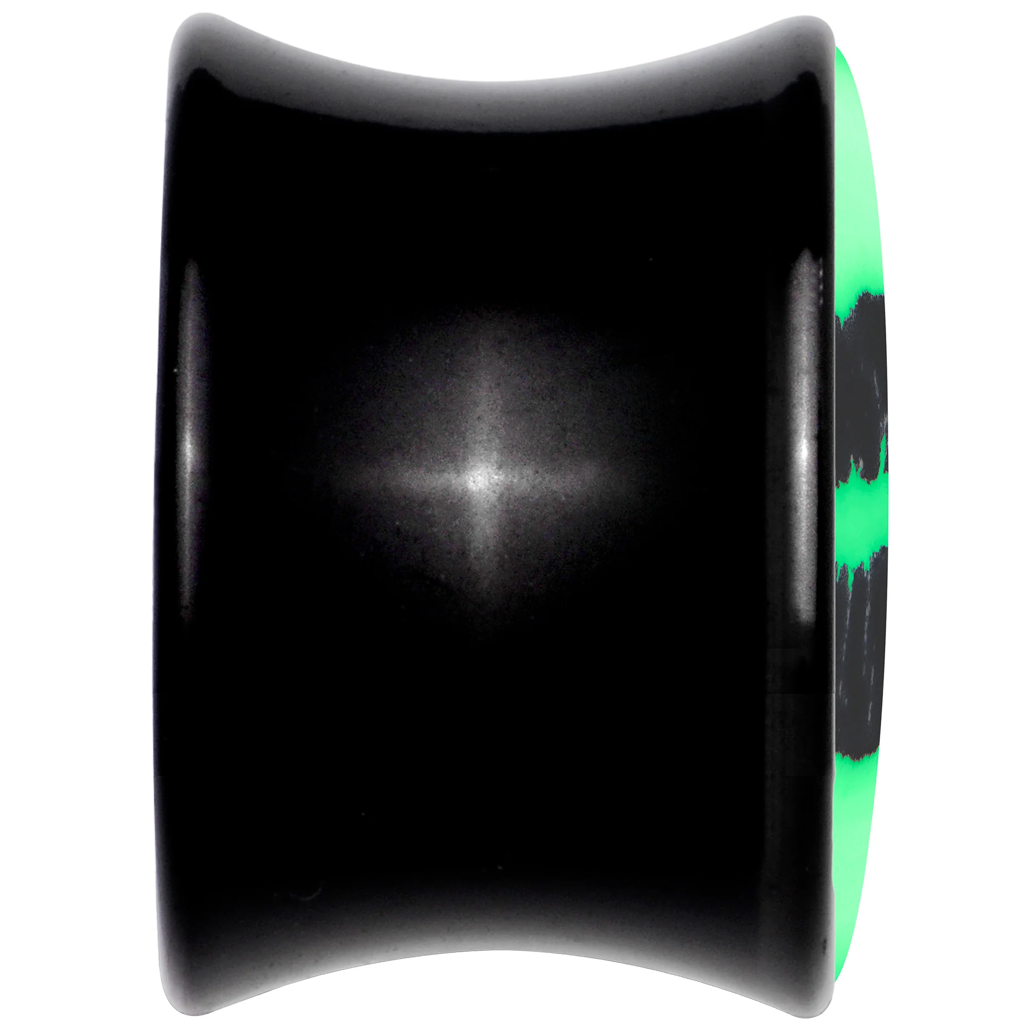 Black Acrylic Lipstick Kiss Glow in Dark Double Flare Plug Set by Onyx O - Image 5