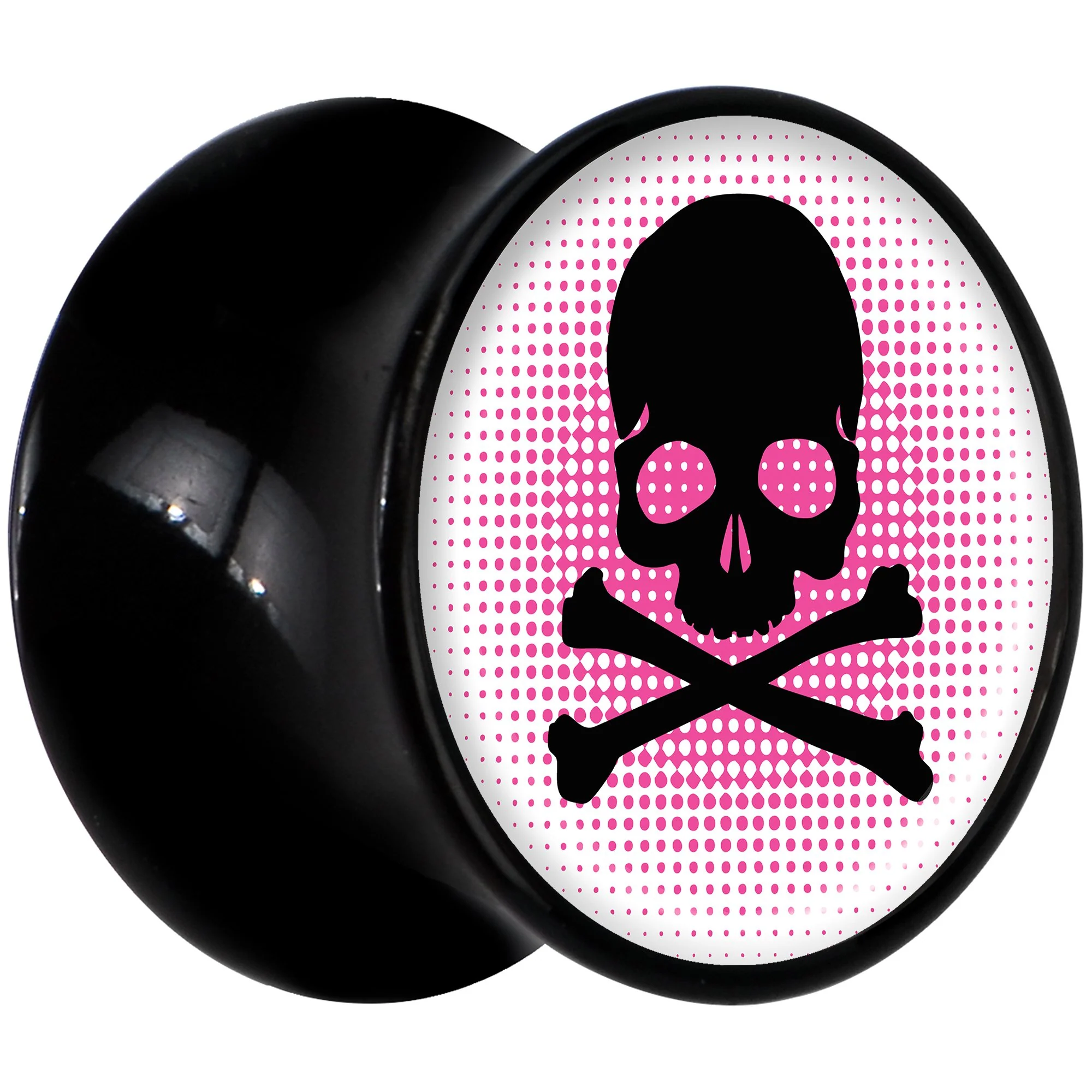 Black Acrylic Pink Black Skull Saddle Plug Set 1/2 - Image 2