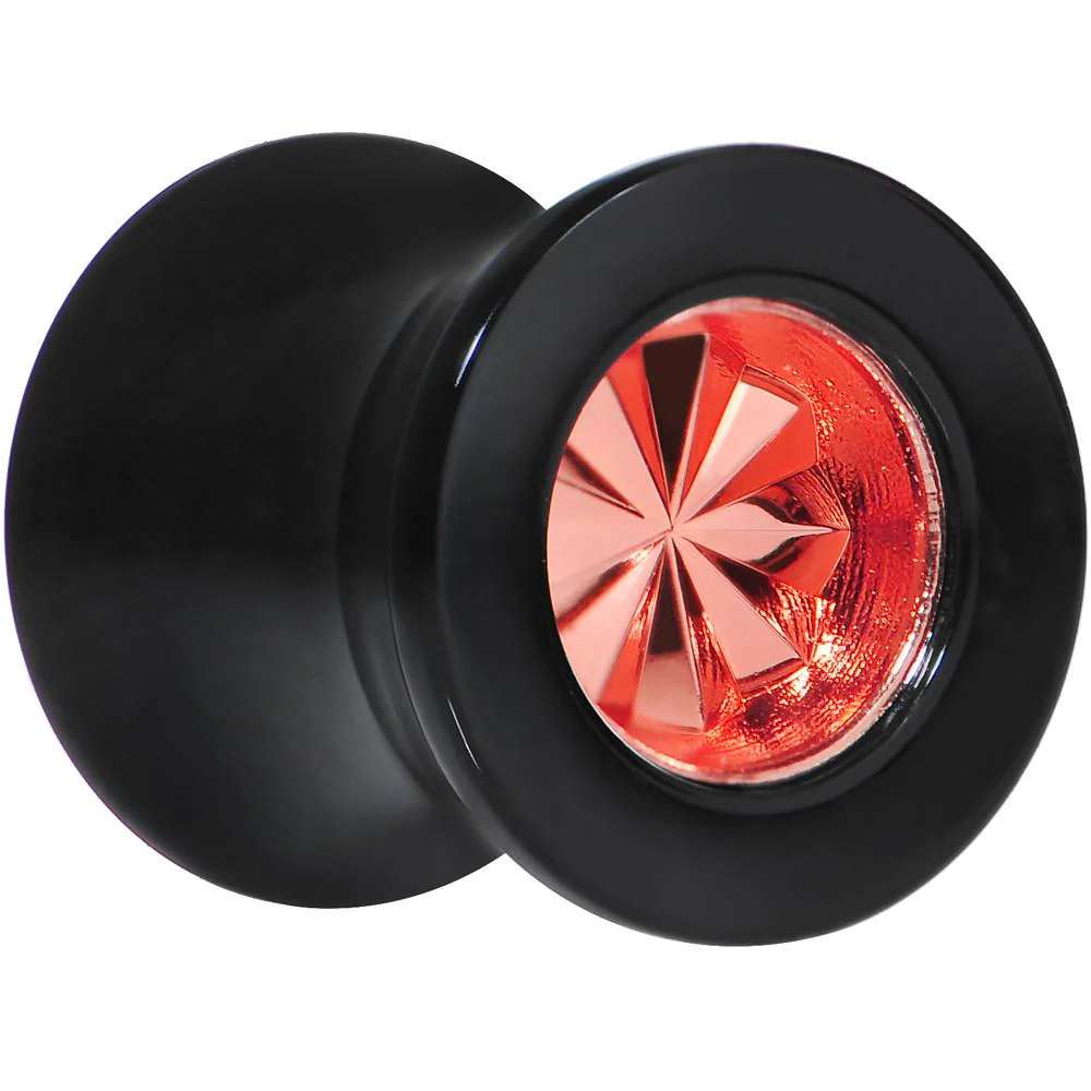 Black Acrylic Red Flashy Tire Rim Saddle Plug 2G to 20mm - Image 3