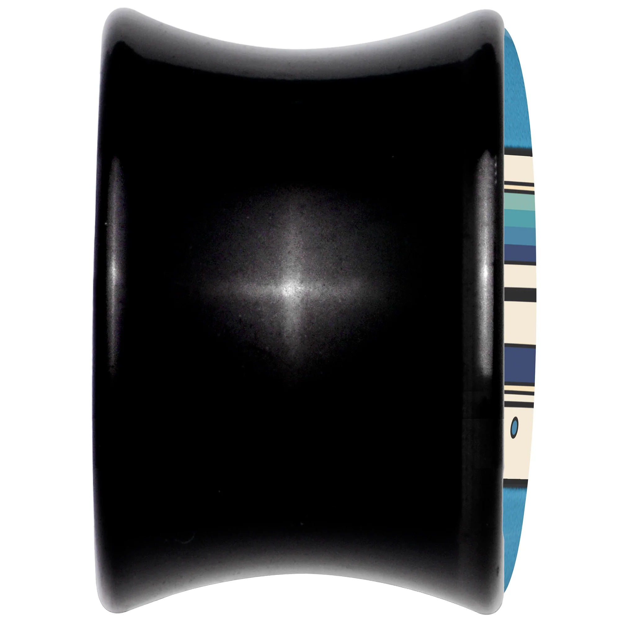 Black Acrylic Retro Cassette Double Flare Plug Set by Onyx O - Image 5