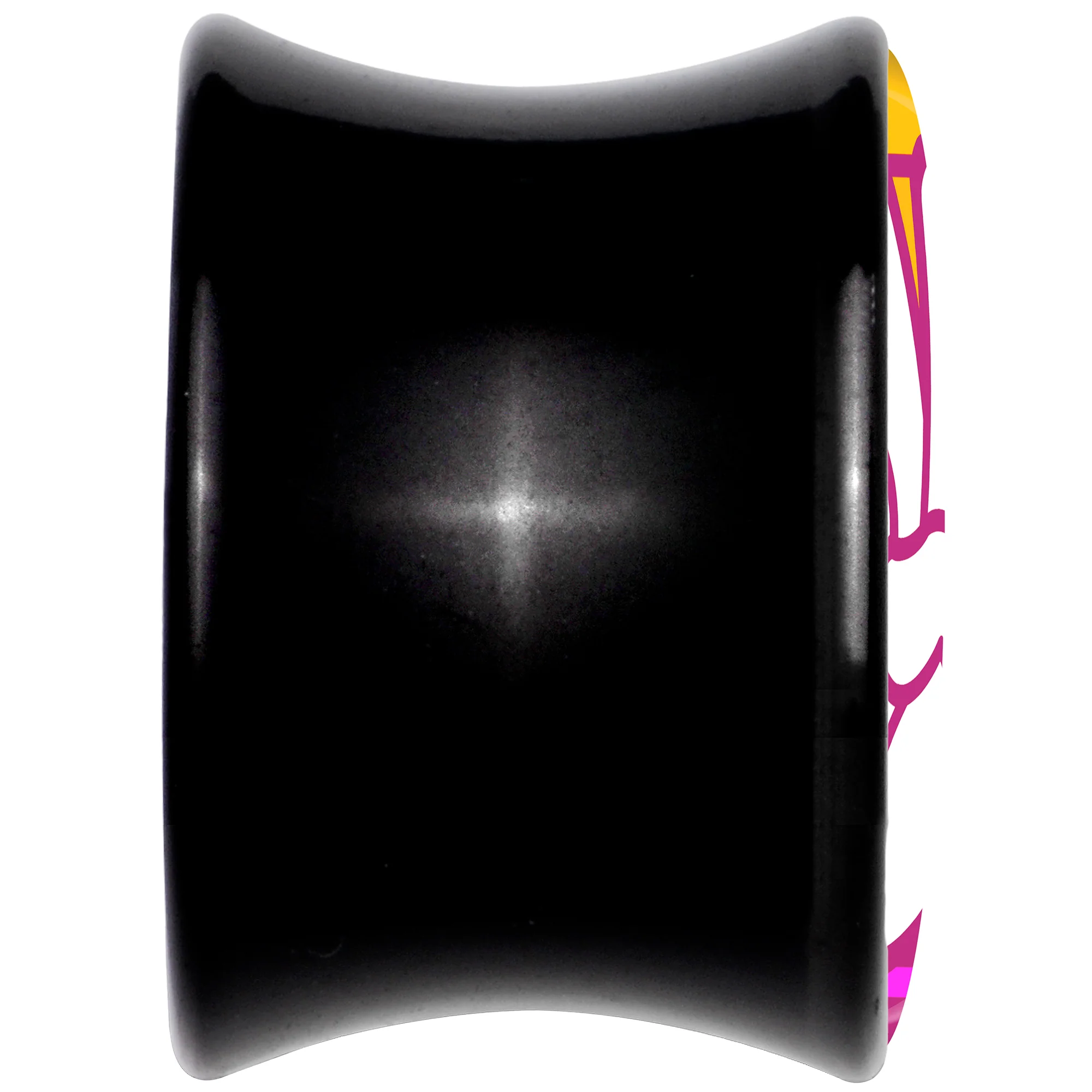 Black Acrylic Retro Peace Fingers Double Flare Plug Set by Onyx O - Image 5