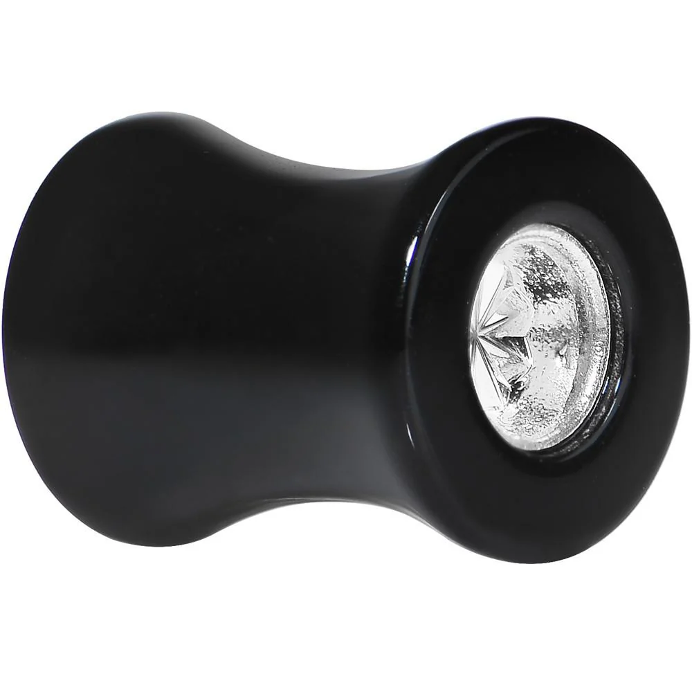 Black Acrylic Silver Flashy Tire Rim Saddle Plug 2G to 20mm - Image 4