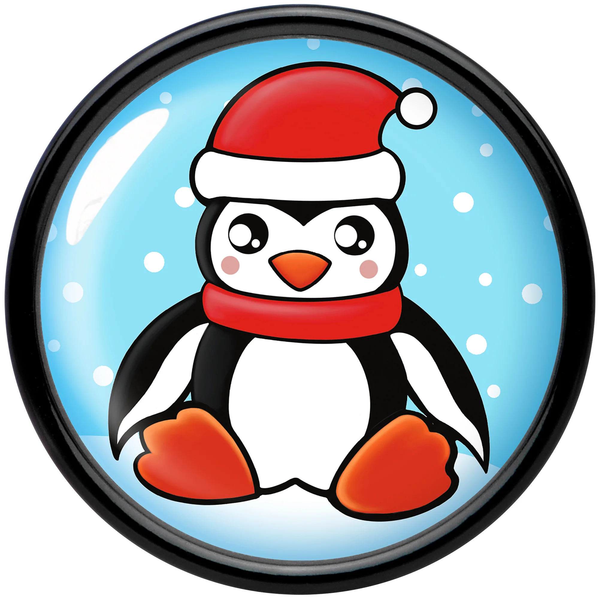 Black Acrylic Snowfall Holiday Penguin Double Flare Plug Set by Onyx O - Image 4