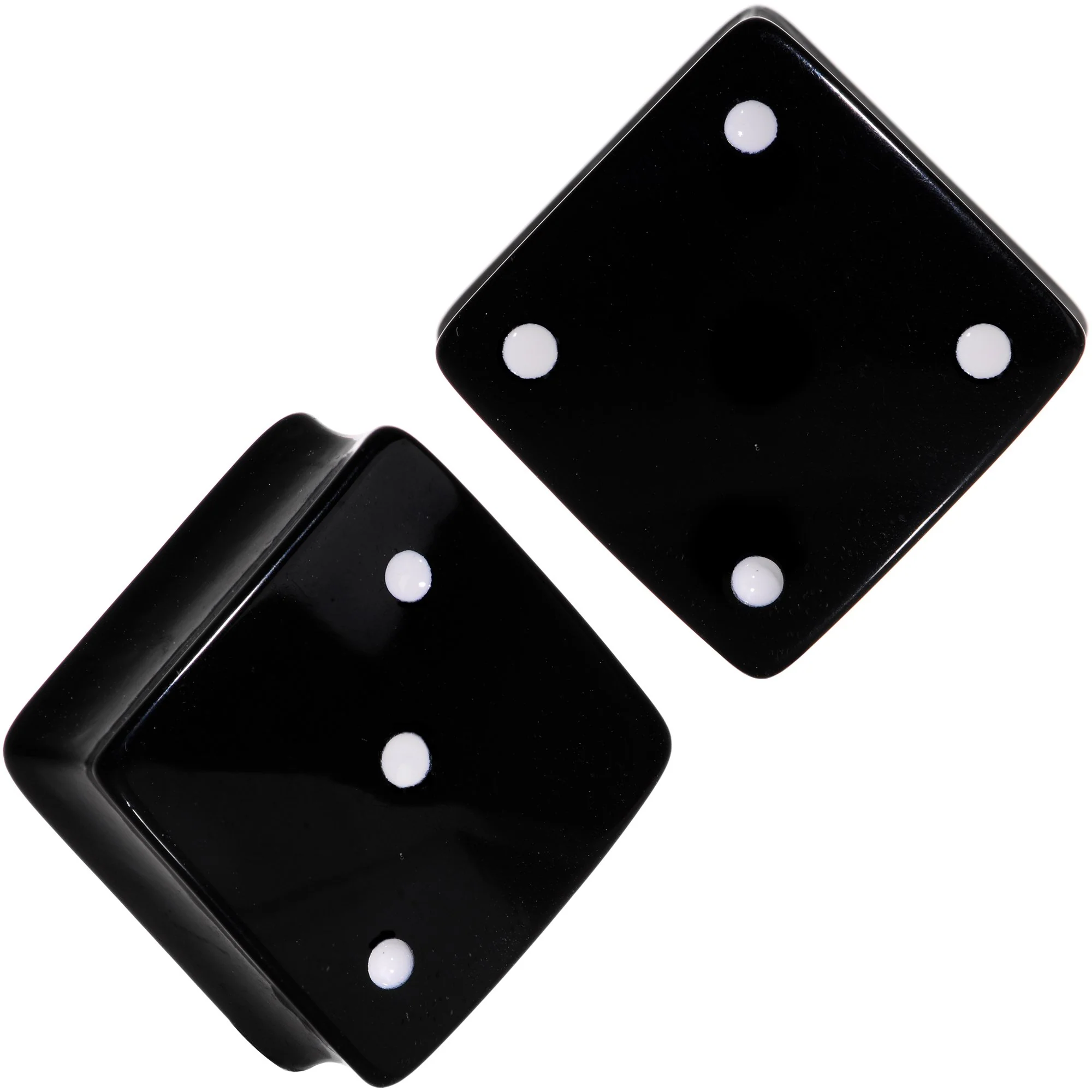 Black Acrylic Square Shaped Lucky 7 Dice Saddle Plug Set 22mm to 31mm - Image 5