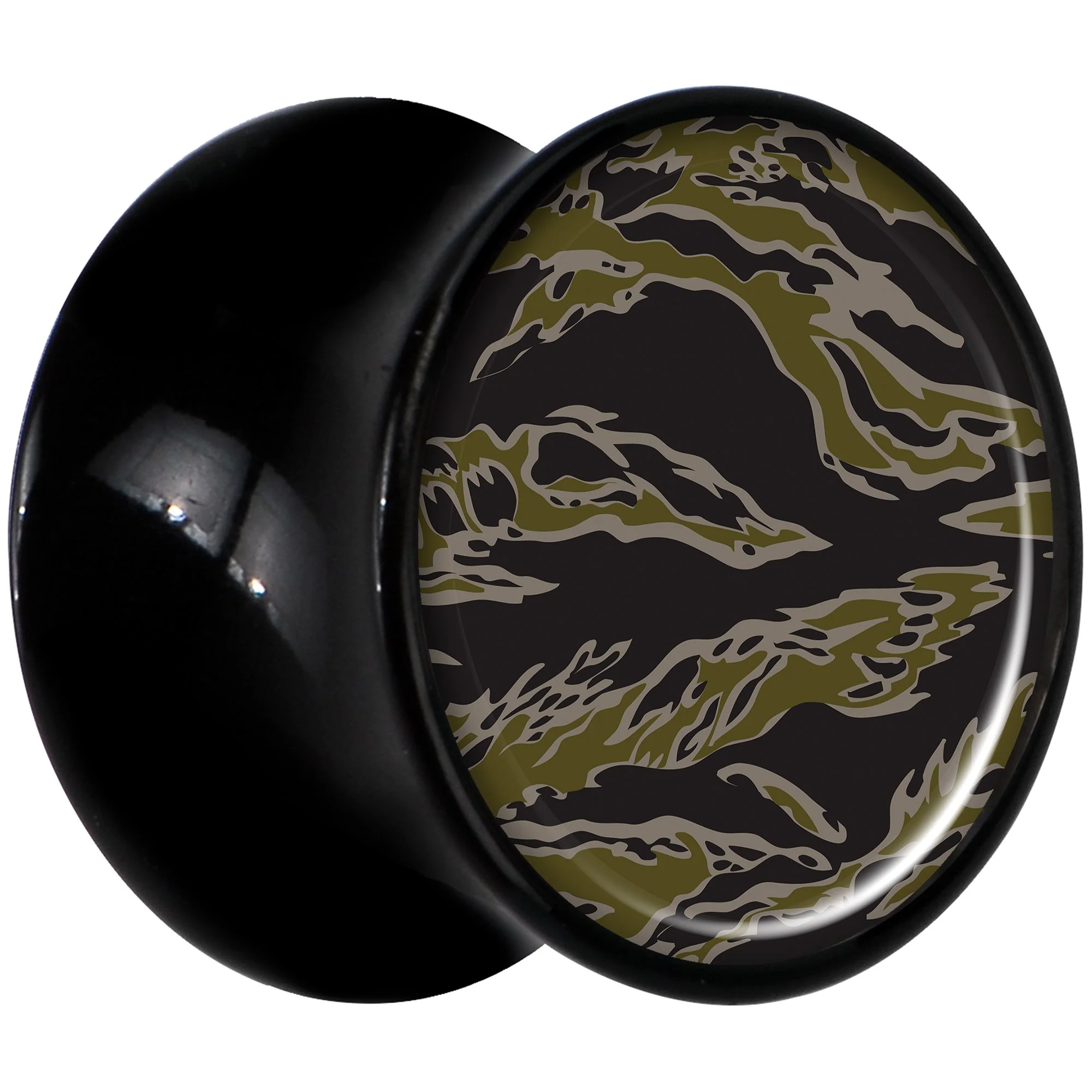 Black Acrylic Tiger Camo Print Saddle Plug Set 1/2 - Image 2