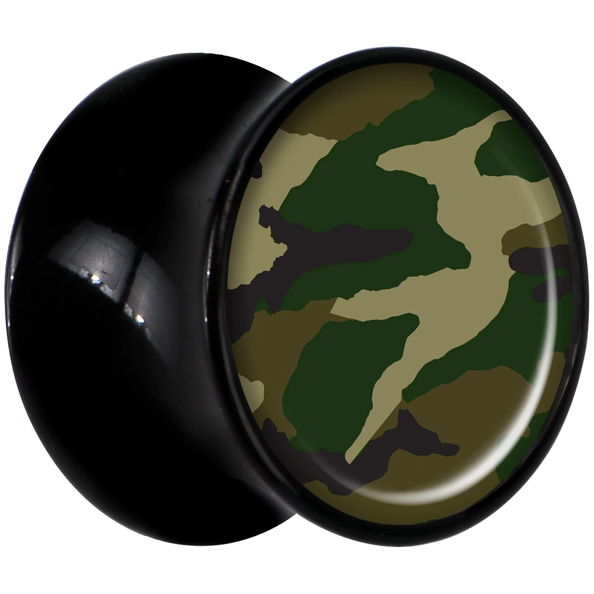 Black Acrylic Woodland Camo Print Saddle Plug Set 1/2 - Image 2