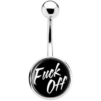 Black and White F*ck Off Belly Ring - Image 2