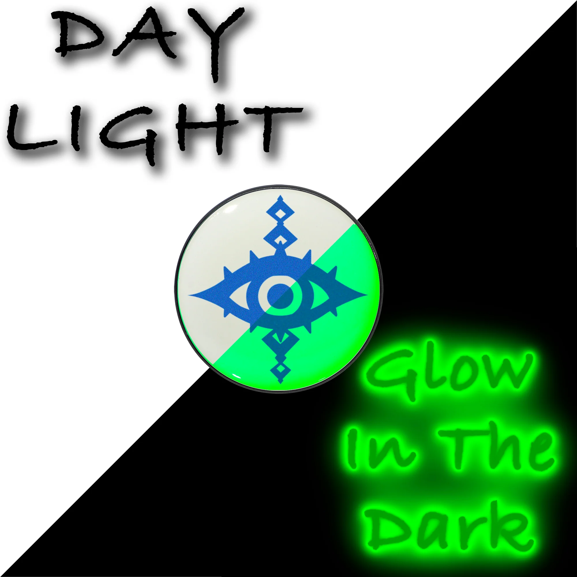 Black Anodized Evil Eye Glow in the Dark Stud Earrings by Onyx O - Image 5