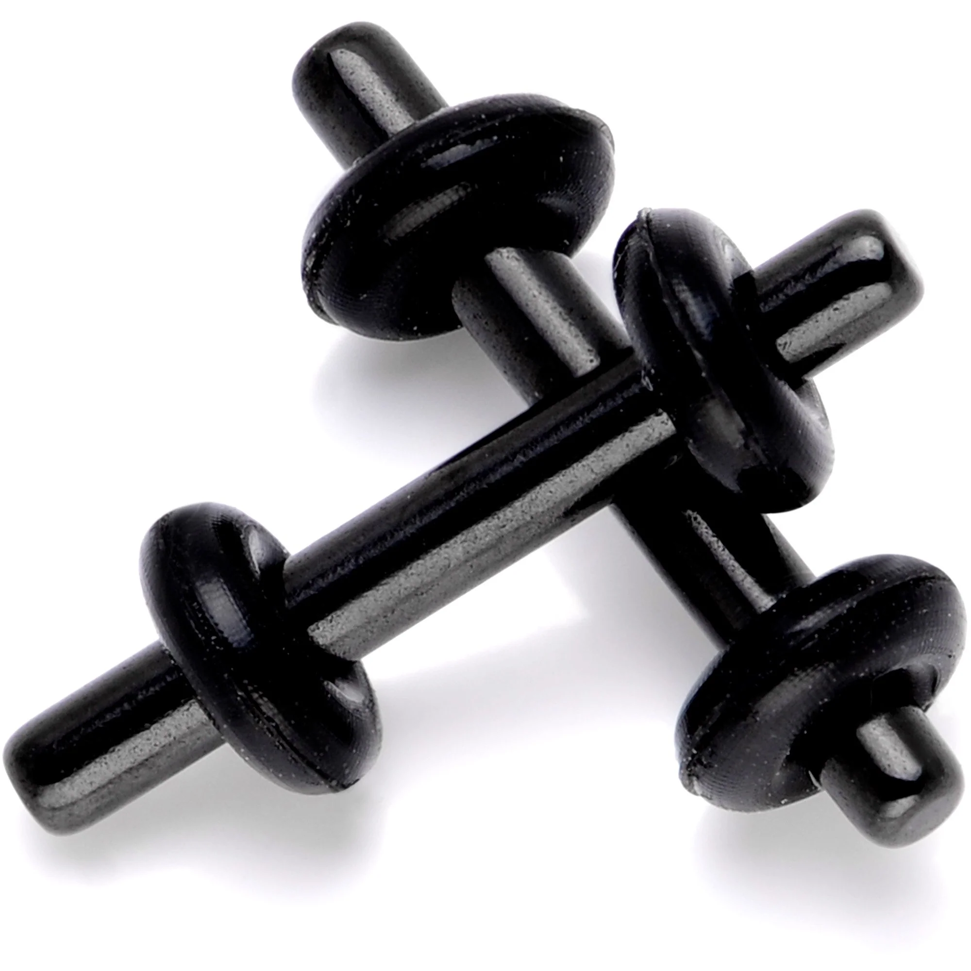Black Anodized Titanium Micro Straight Plug Set 14G to 8G - Image 3
