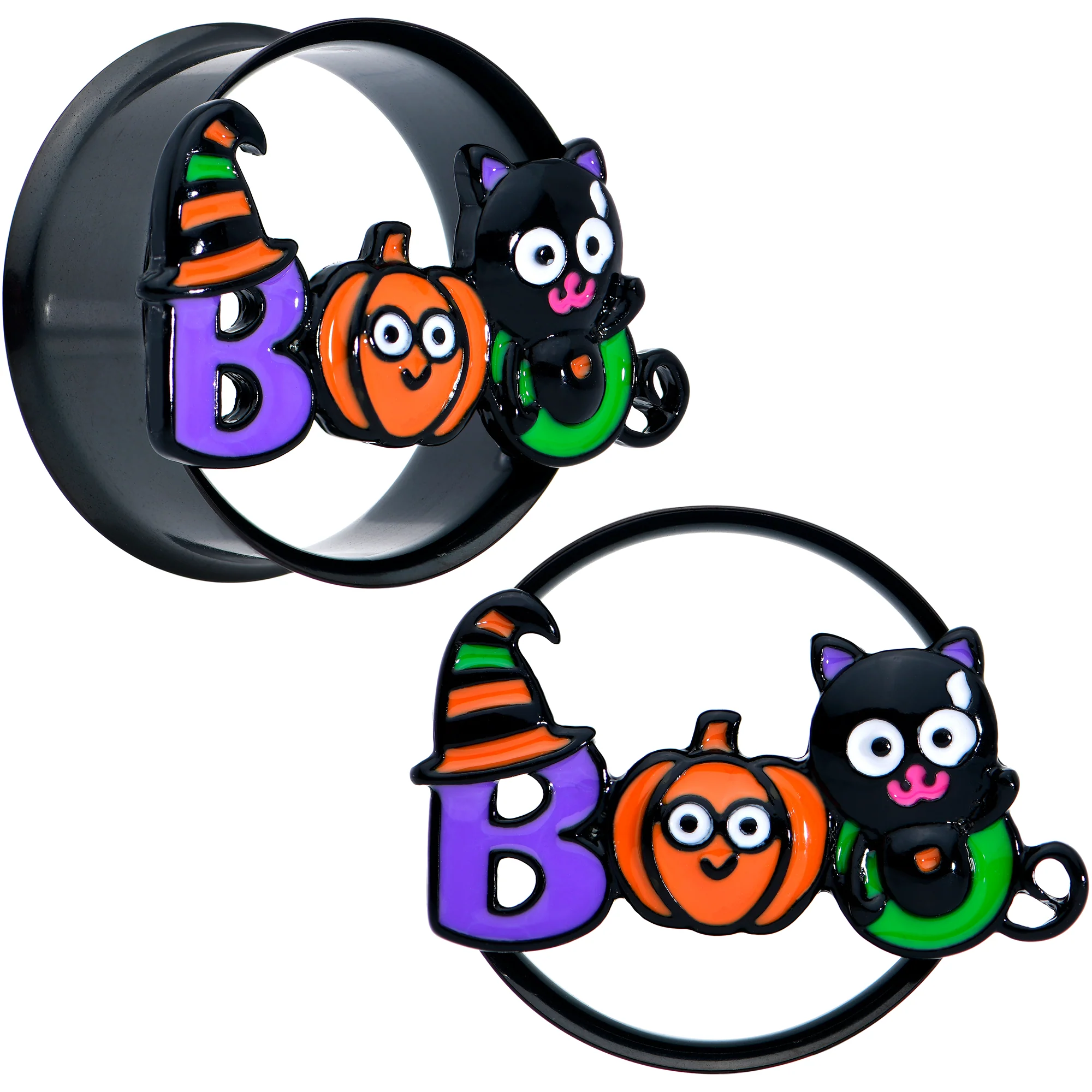 Black Boo Party Halloween Tunnel Plug Set - Image 11