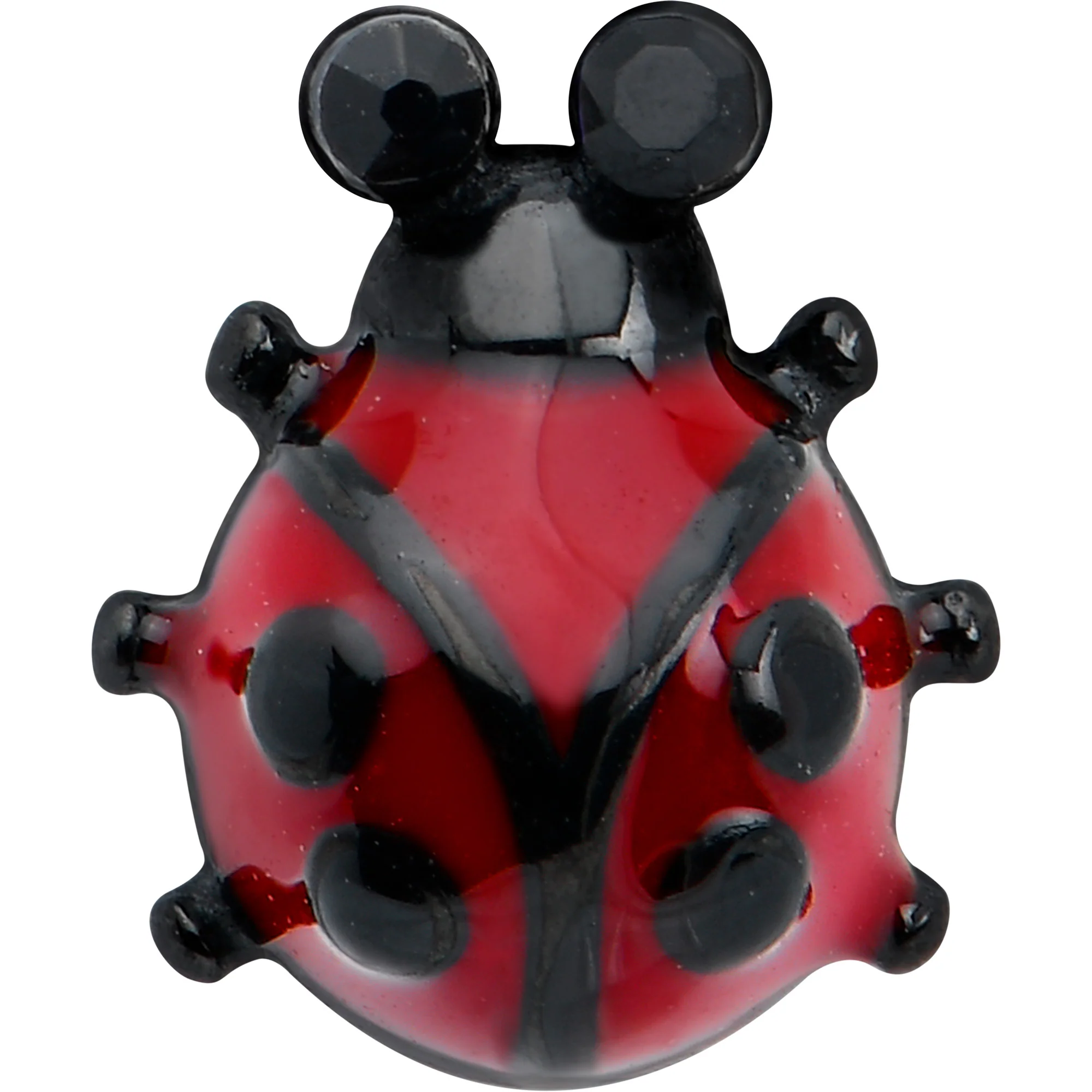 Black Classic Ladybug Top End Barbell Tongue Ring - Image 2