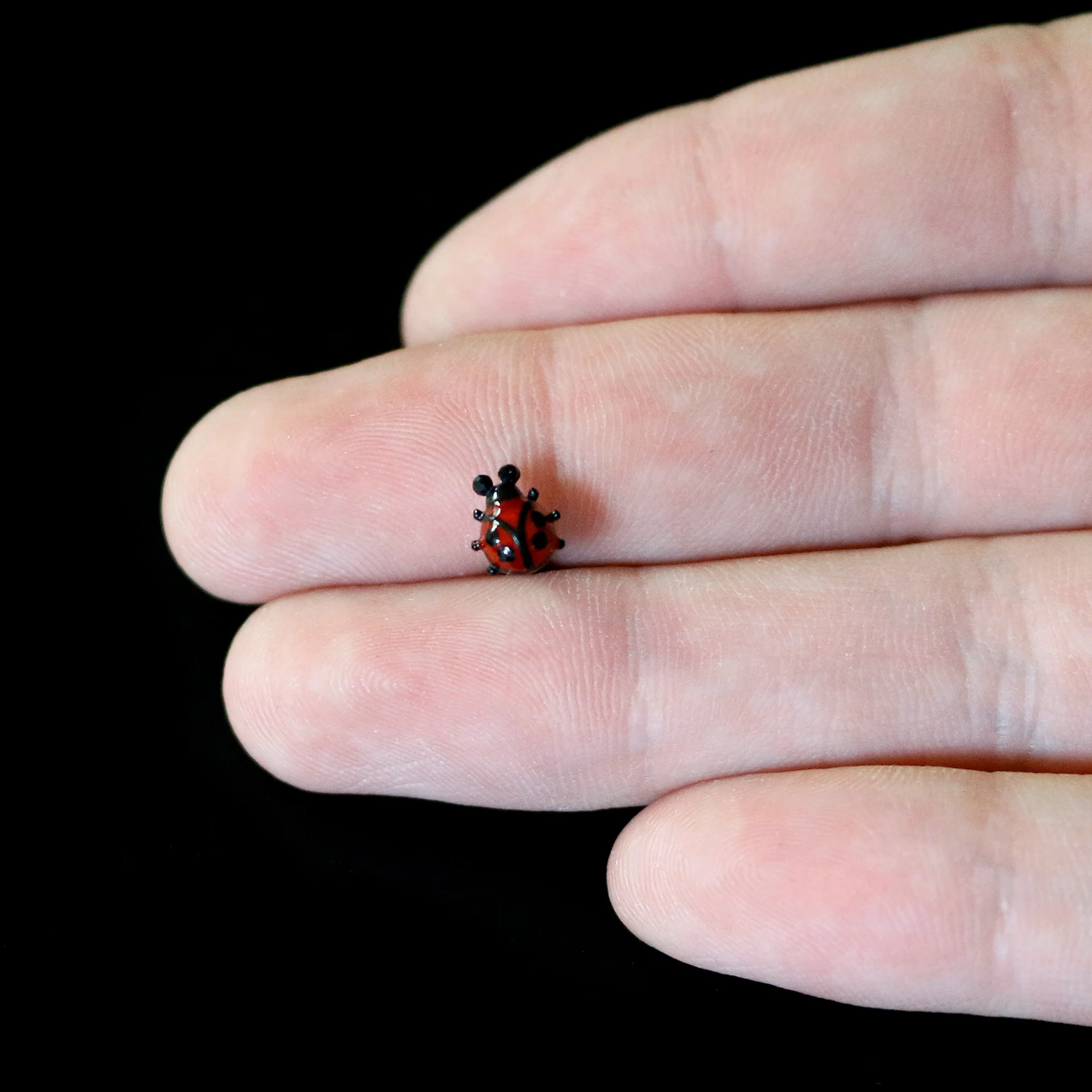 Black Classic Ladybug Top End Barbell Tongue Ring - Image 8