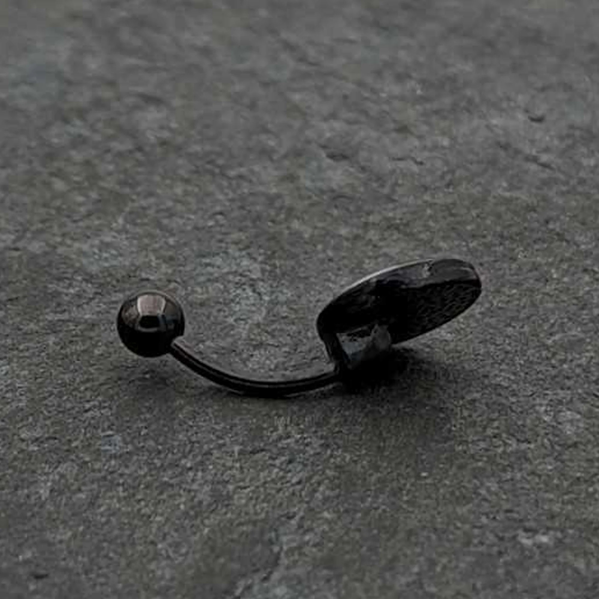 Black Glow in the Dark Holiday Peppermint Candy Belly Ring by Onyx O - Image 7