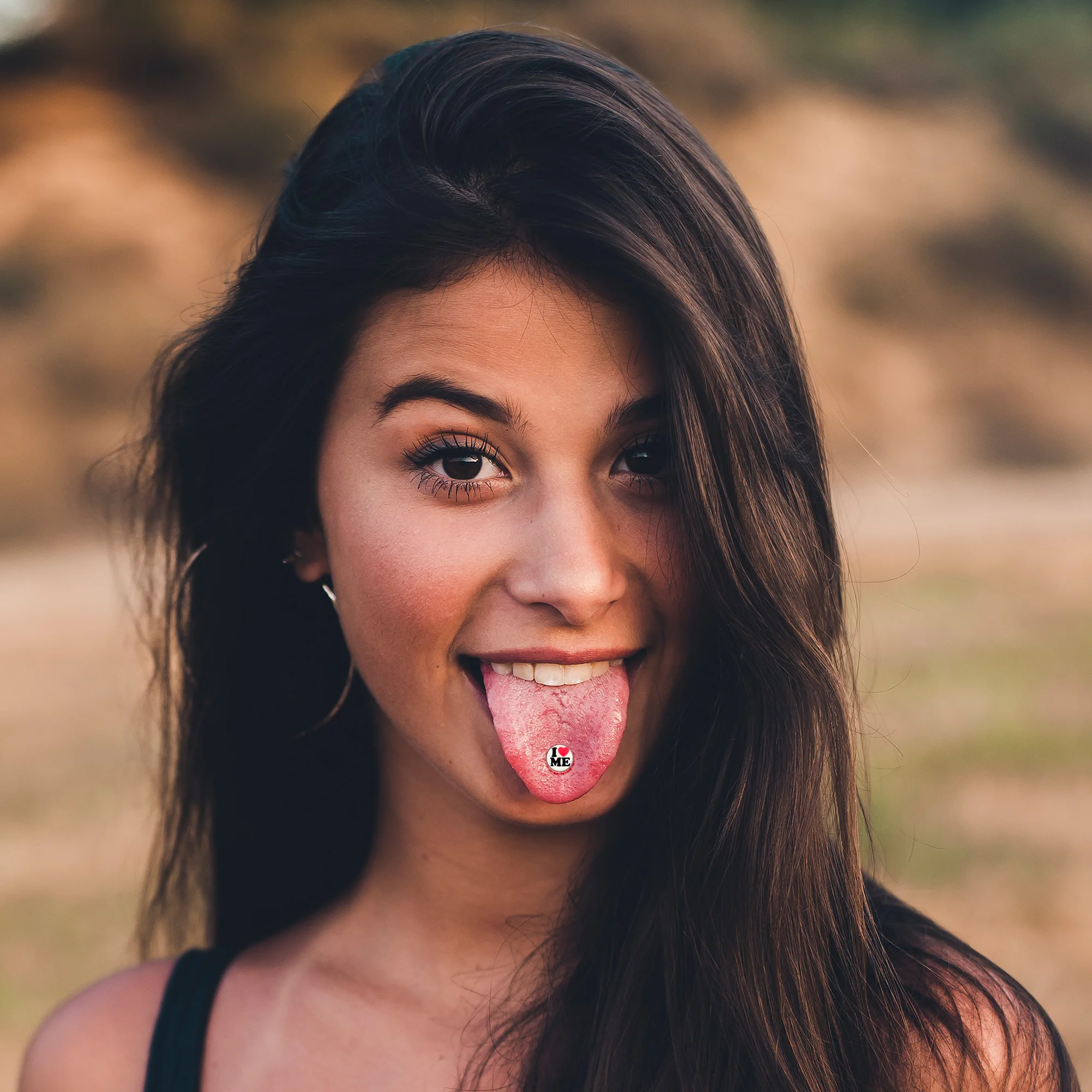 Black Glow in the Dark I Love Me Barbell Tongue Ring by Onyx O - Image 5