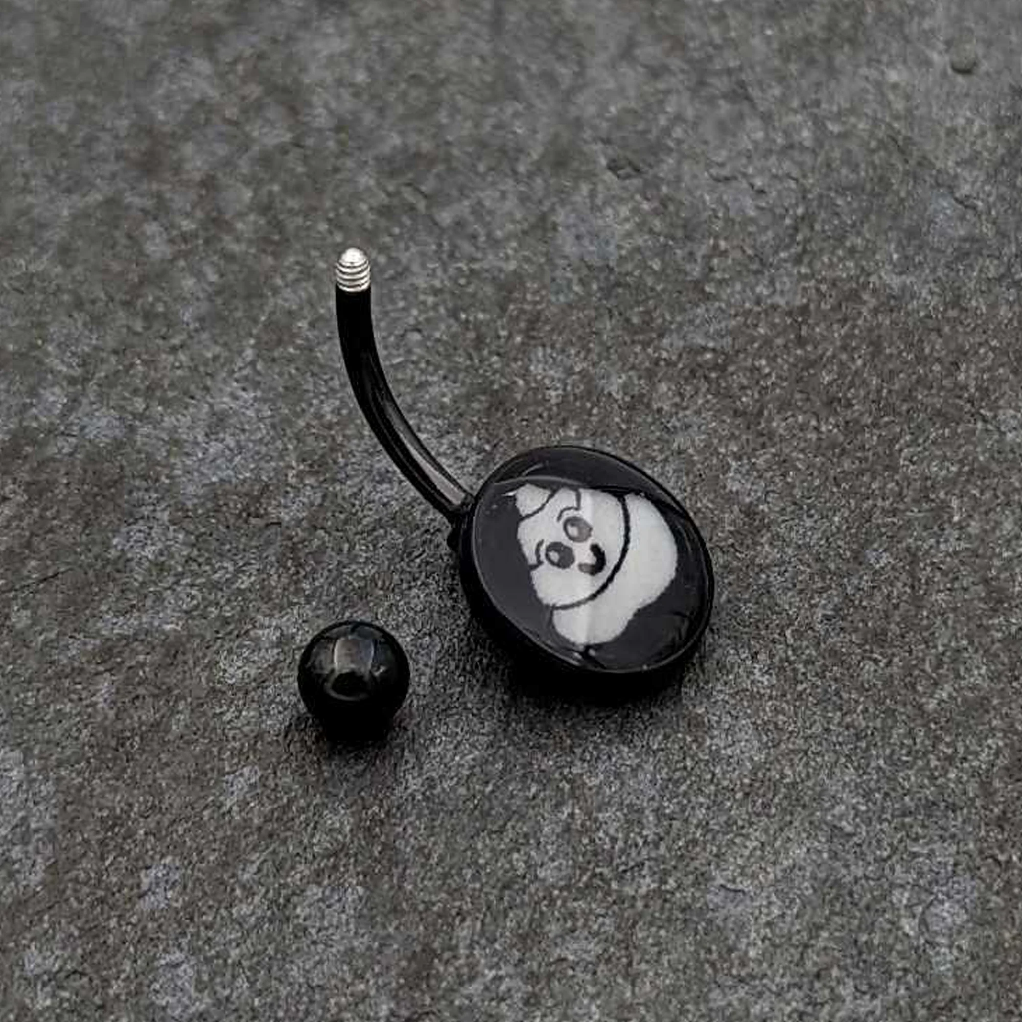 Black Glow in the Dark Poop Belly Ring by Onyx O - Image 7