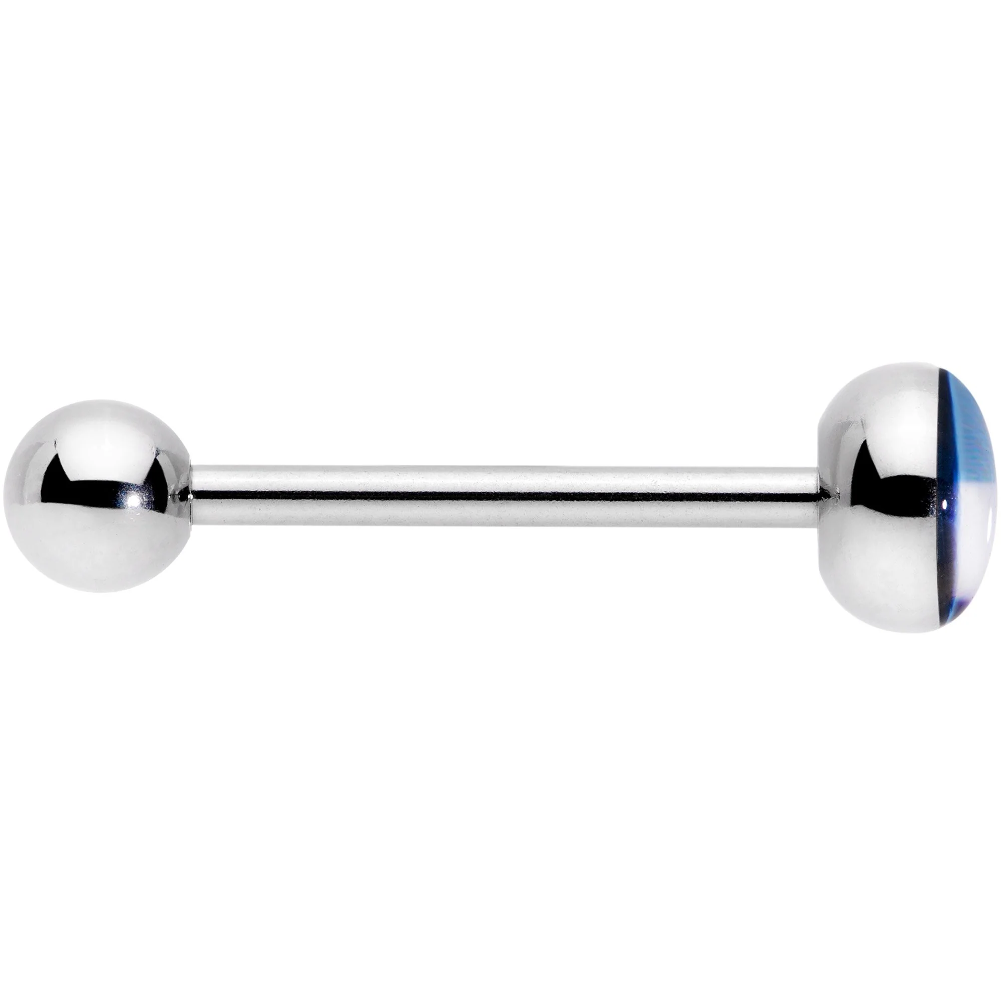 Black Grey White Purple Asexual Pride Flag Barbell Tongue Ring - Image 3