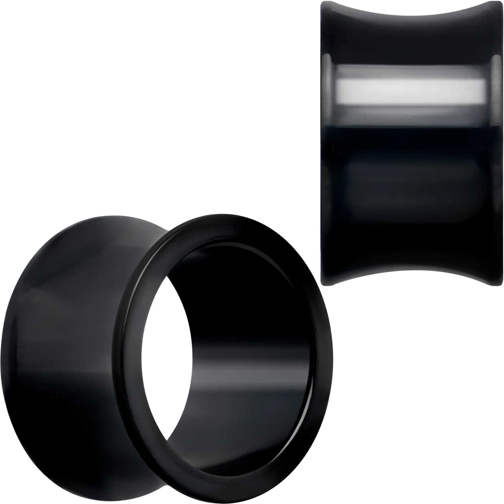 Black Hand Polished Double Flare Tunnel Plug Set 6mm to 25mm - Image 2