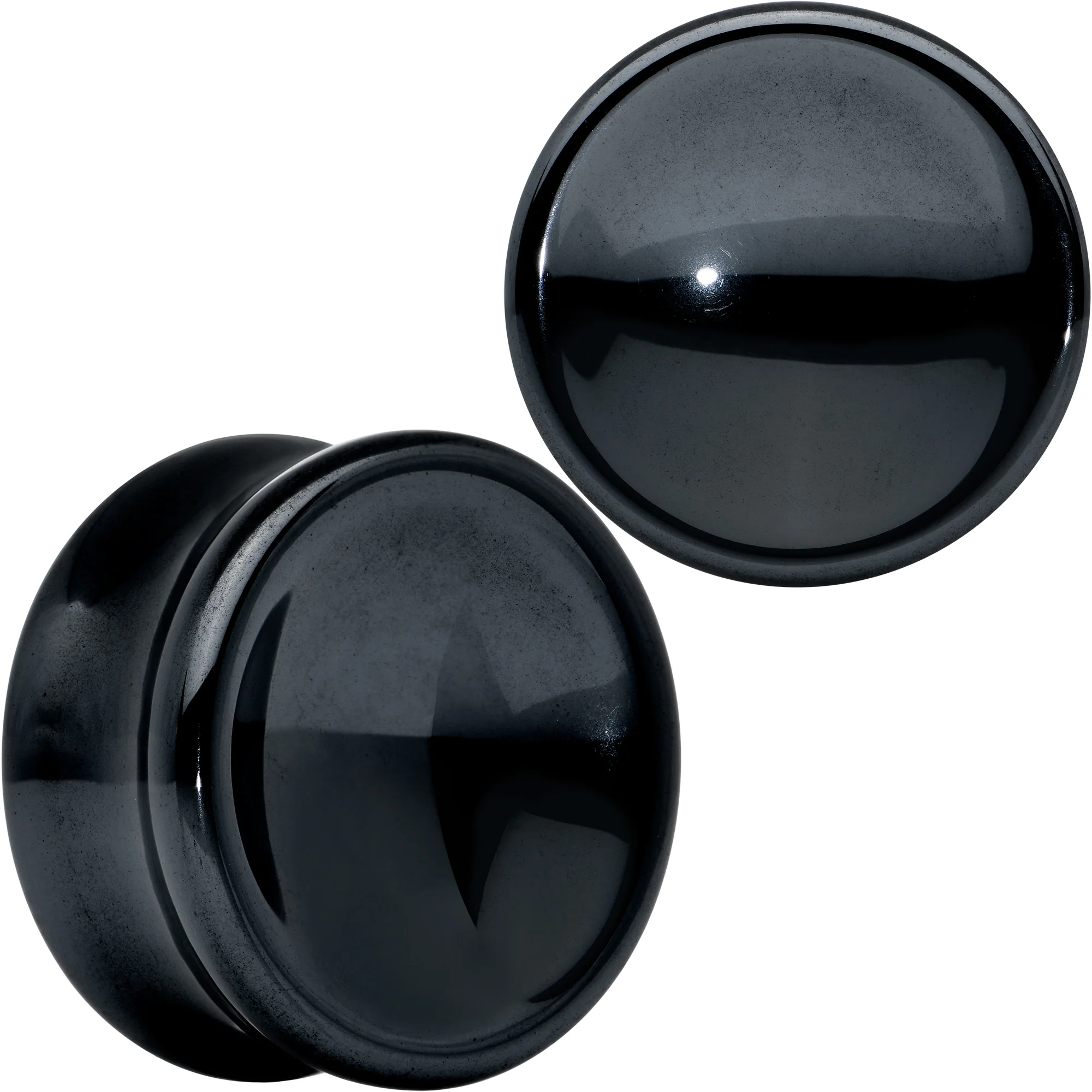 Black Hematite Concave Saddle Plug Set - Image 15