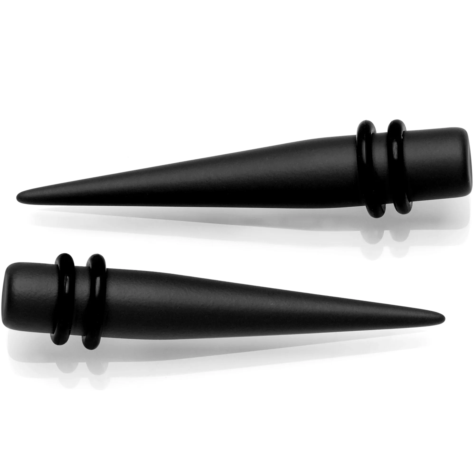 Black Matte Acrylic Straight Taper Set Available in Sizes 12G to 00G - Image 2