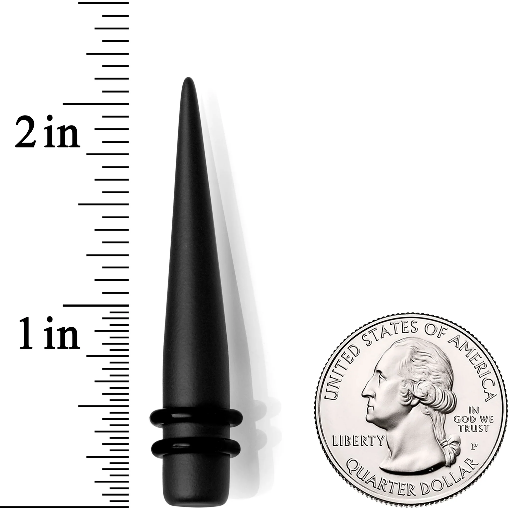 Black Matte Acrylic Straight Taper Set Available in Sizes 12G to 00G - Image 3