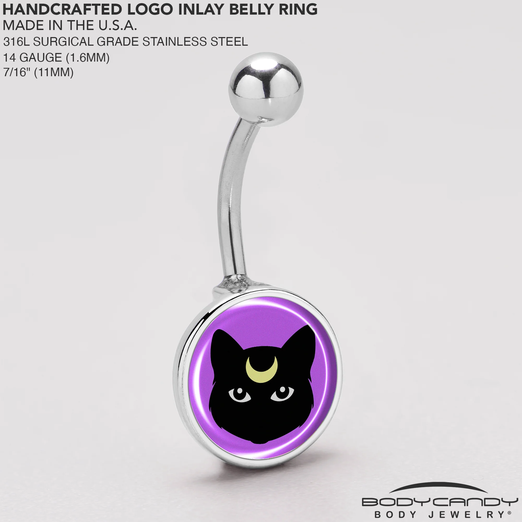 Black Mystic Kitty Cat Belly Ring by Onyx O - Image 5