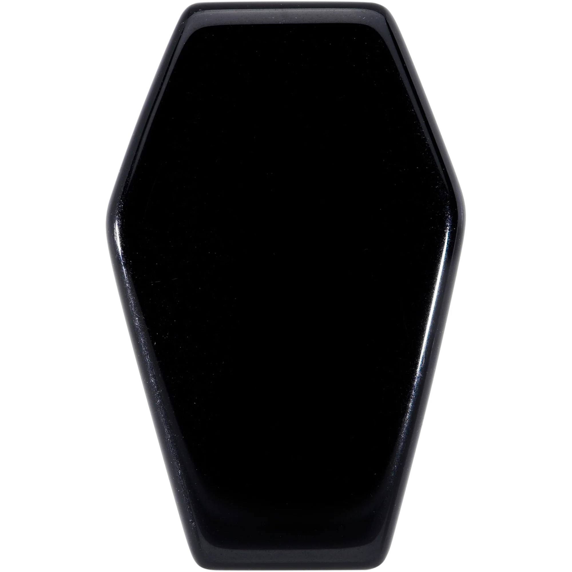 Black Obsidian Coffin Halloween Double Flare Plug Set - Image 5