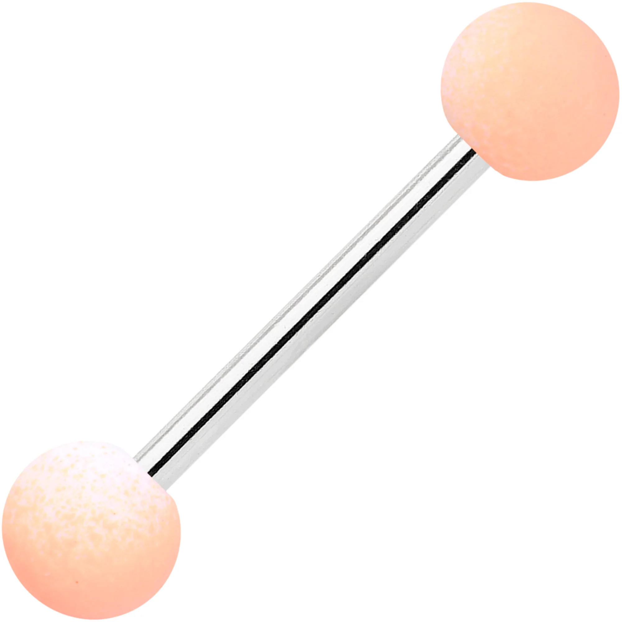 Black Peach Blue Pink Ombre Soft Finish Barbell Tongue Ring Set of 4 - Image 2